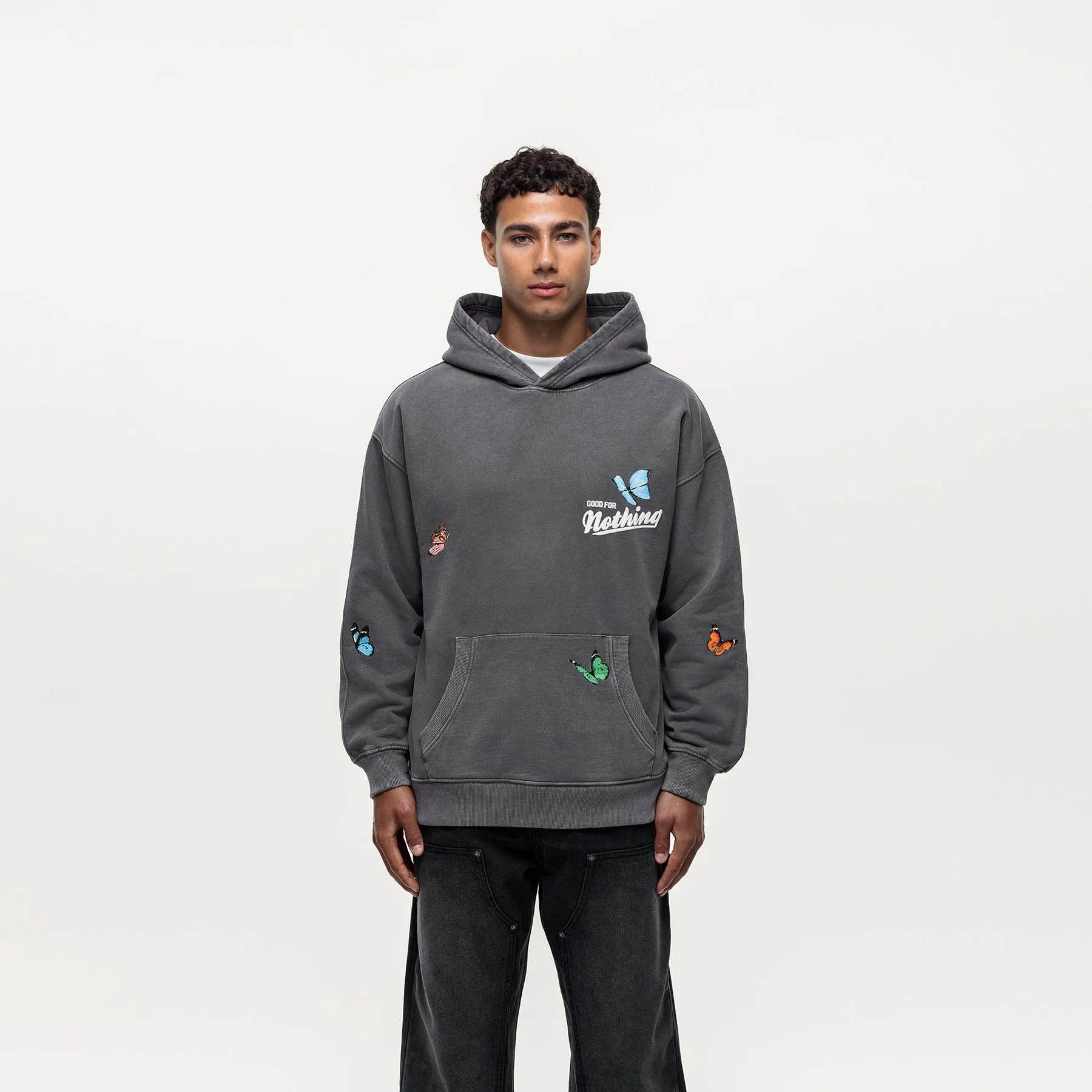 Flight Washed Grey Hoodie sold by Good For Nothing Clothing