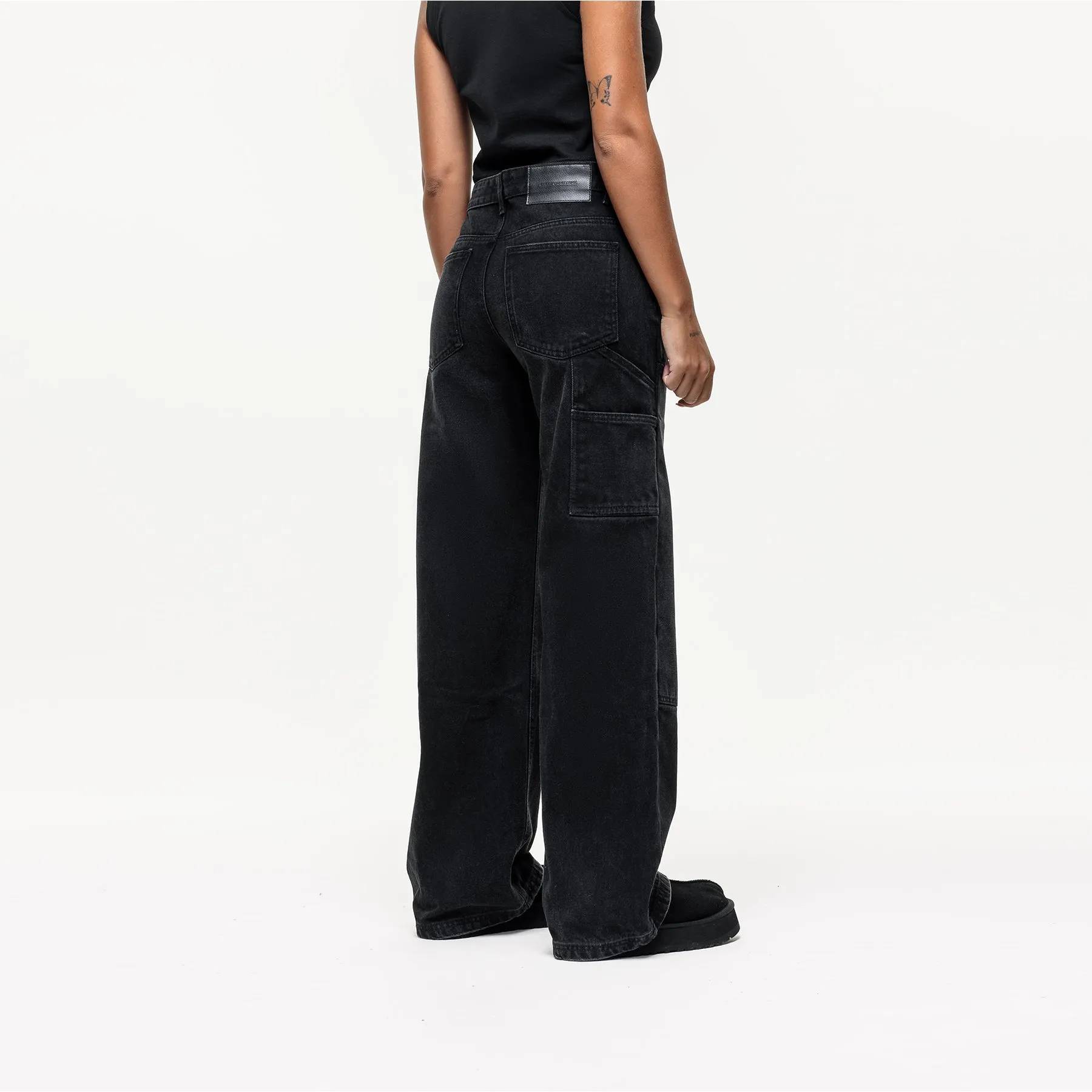 Washed Carpenter Black Baggy Denim Jean sold by Good For Nothing Clothing product image thumbnail 3