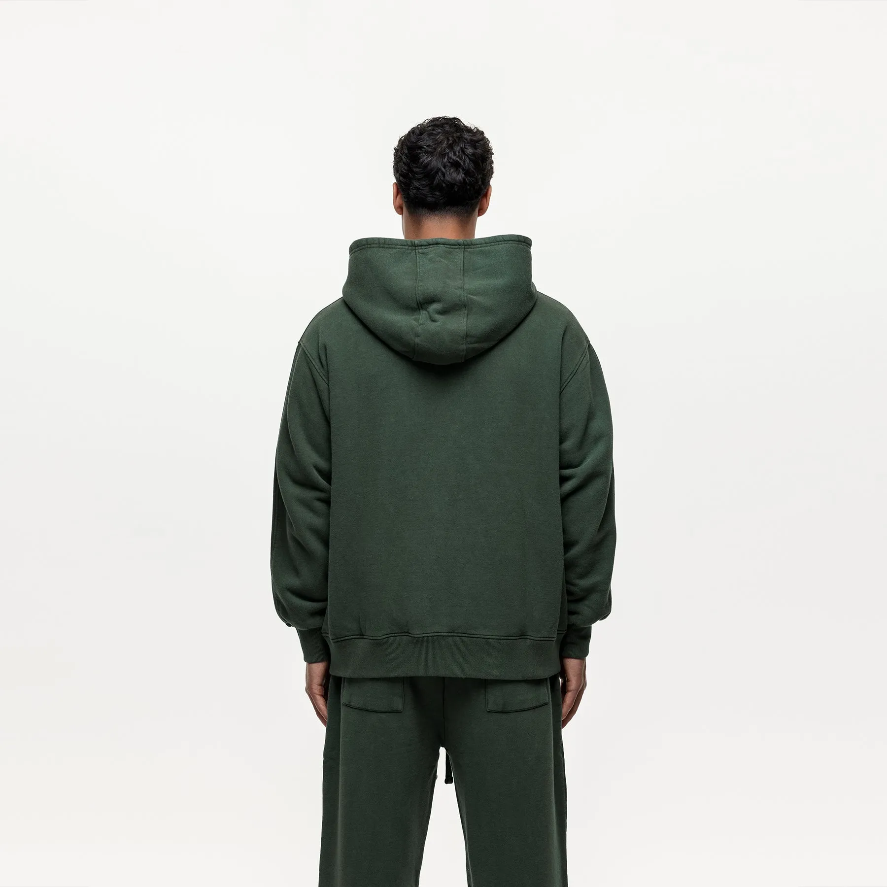 Vintage Washed Dark Green Zip Hoodie sold by Good for Nothing product image thumbnail 4