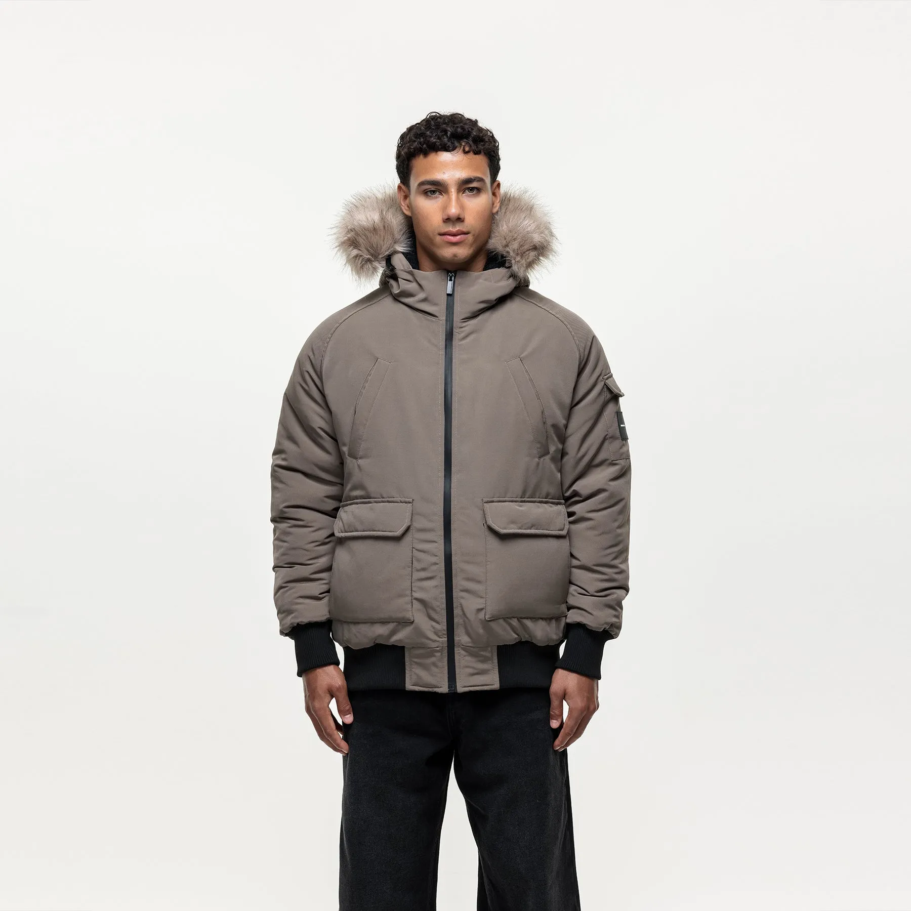 Fortitude Taupe Parka Bomber sold by Good For Nothing Clothing