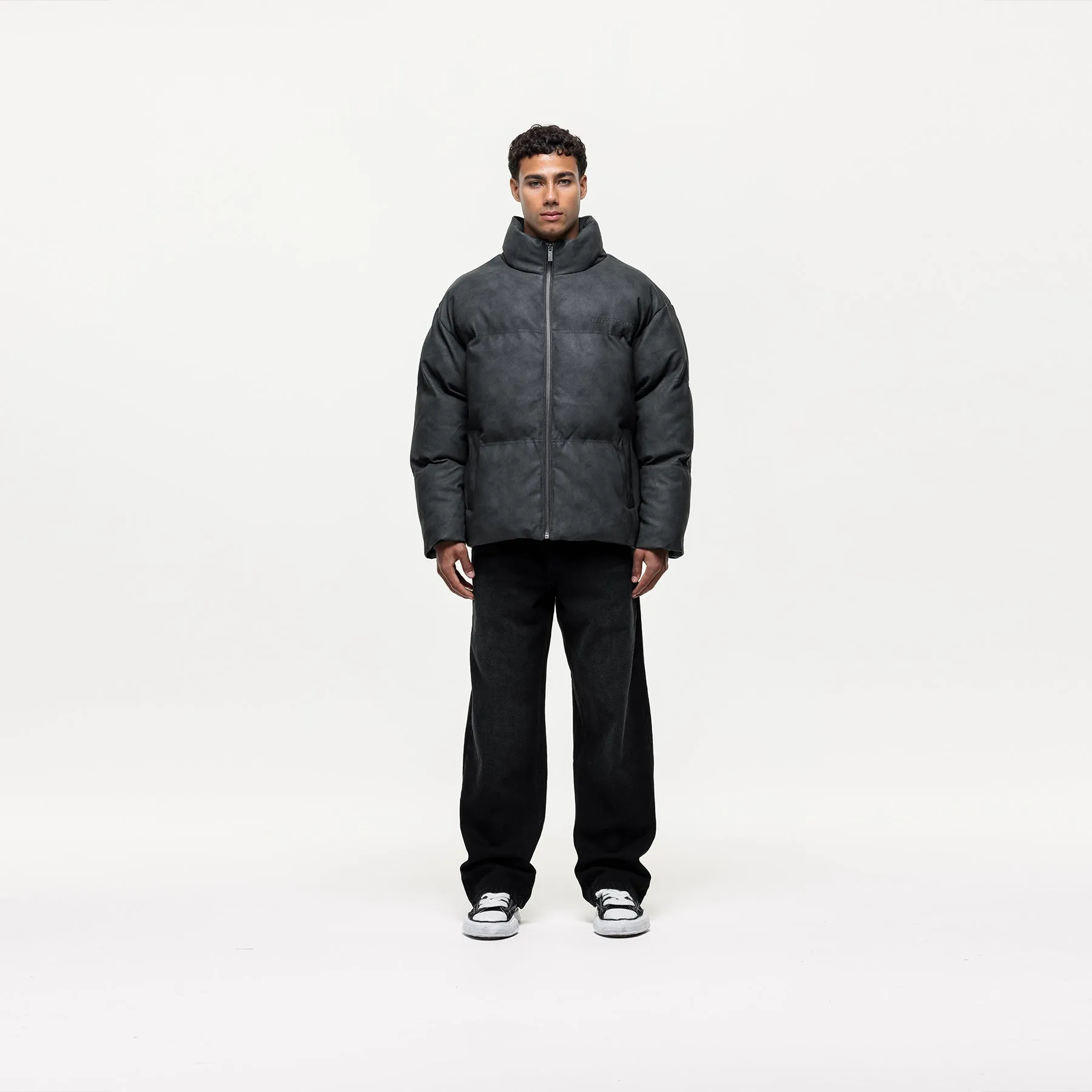 Vintage Black Leather Puffer Coat sold by Good For Nothing Clothing product image thumbnail 4