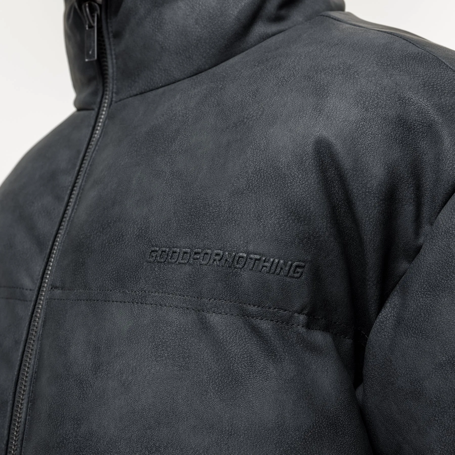 Vintage Black Leather Puffer Coat sold by Good For Nothing Clothing product image thumbnail 2