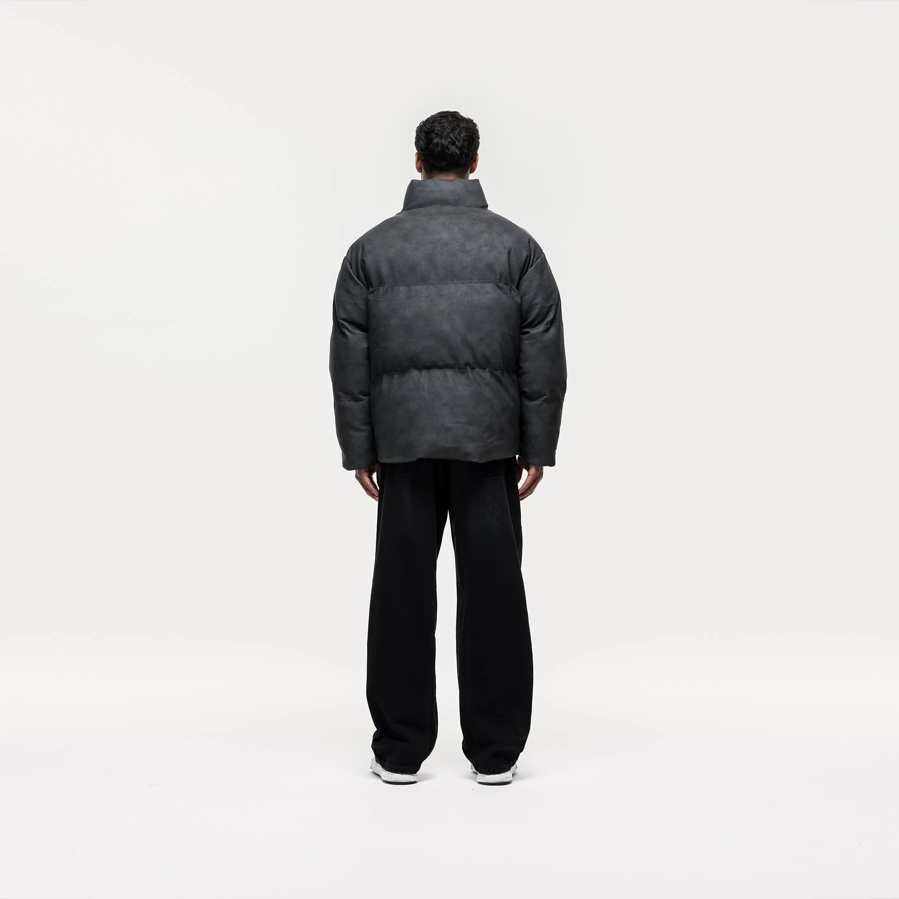 Vintage Black Leather Puffer Coat sold by Good For Nothing Clothing product image thumbnail 3