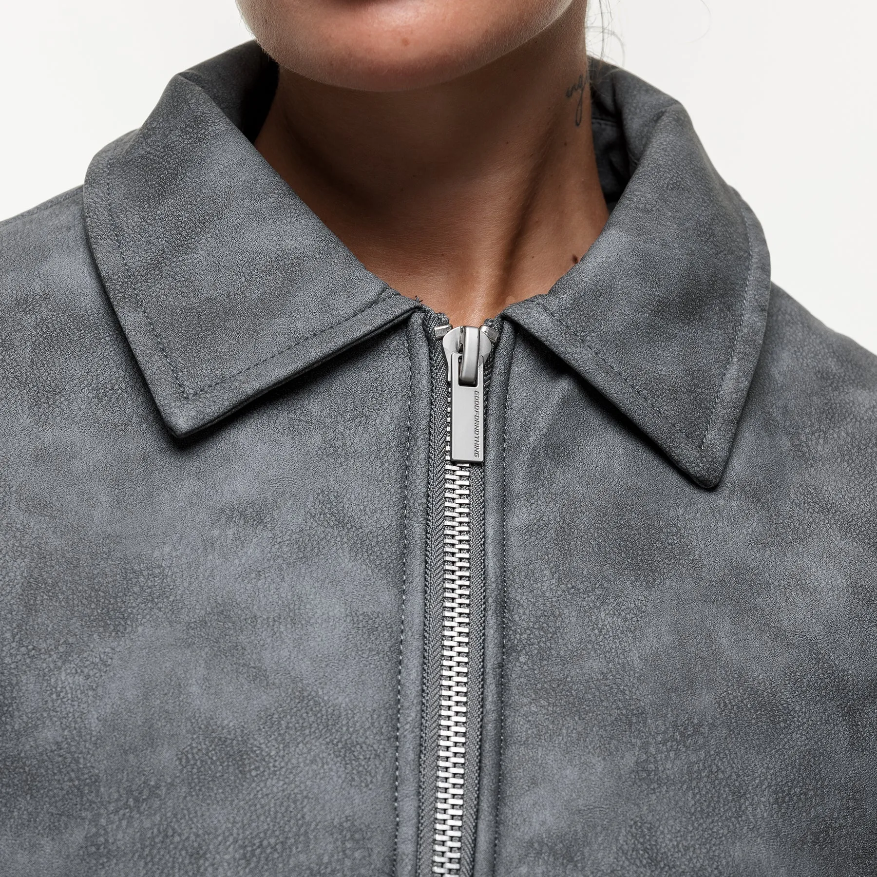 Vintage Grey Leather Coach Jacket sold by Good for Nothing product image thumbnail 3