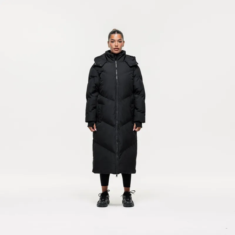 Chevron Black Maxi Puffer Jacket sold by Good For Nothing Clothing