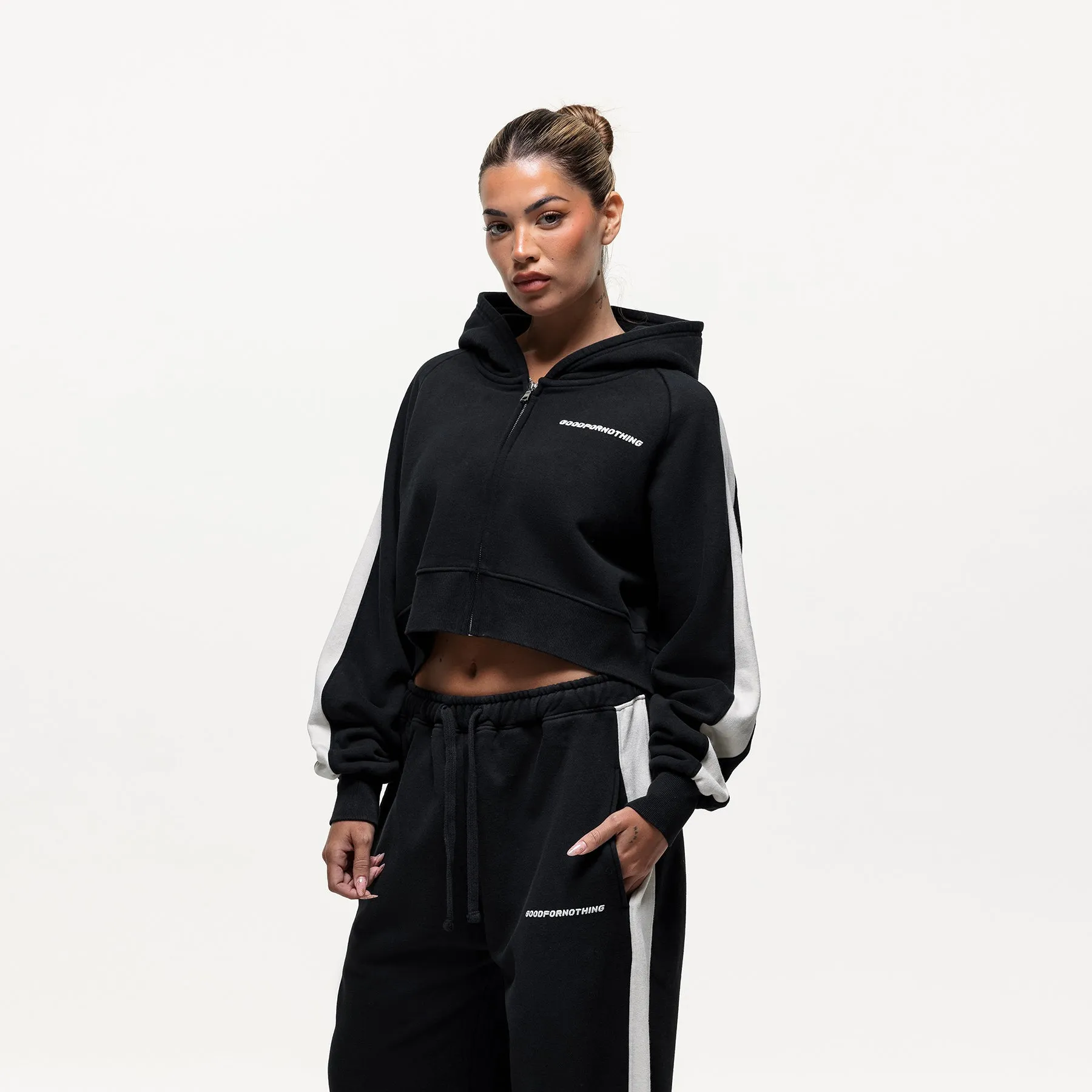 Vintage Track Black Zip Hoodie (Final Sale) sold by Good for Nothing