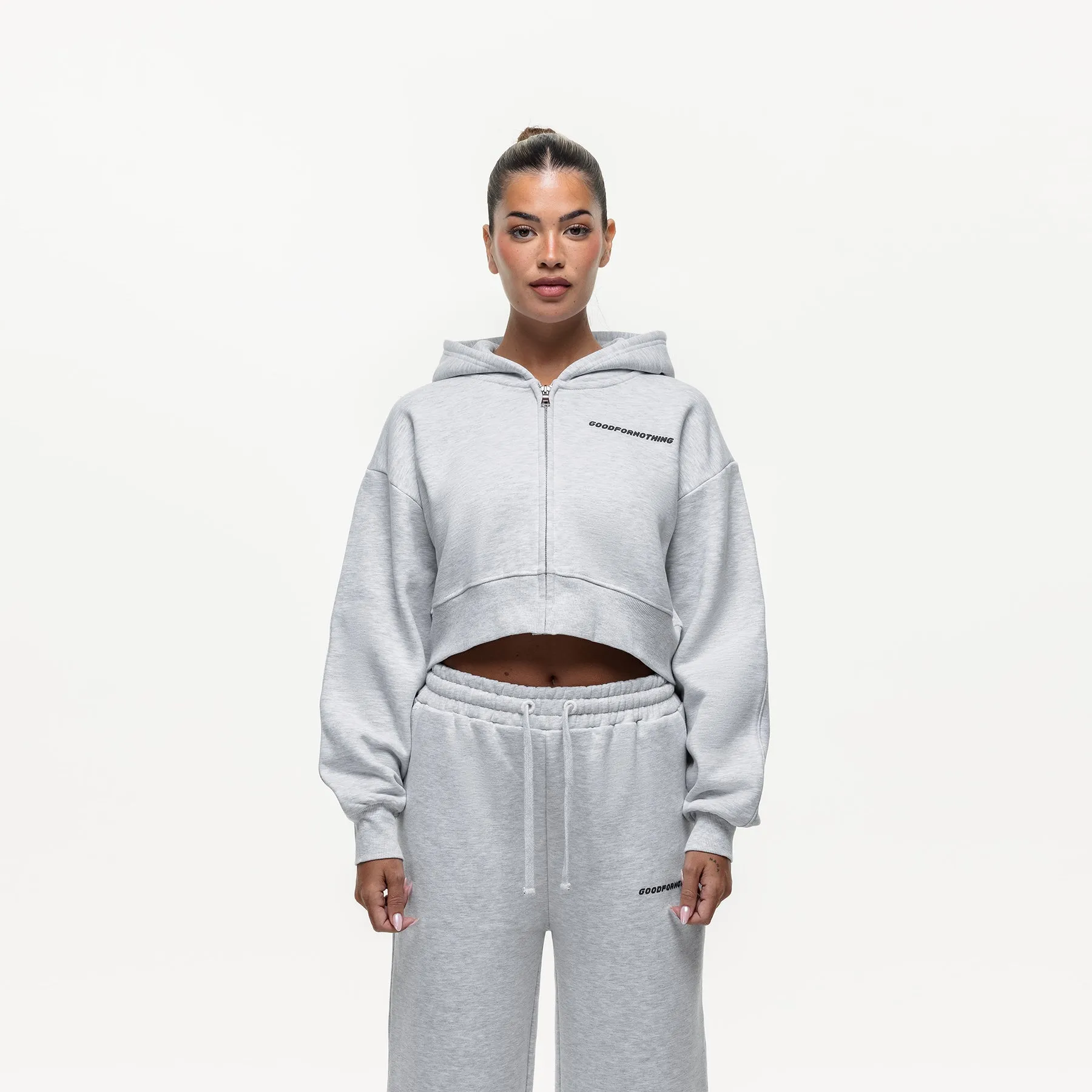 Vintage Grey Marl Zip Hoodie sold by Good For Nothing Clothing product image thumbnail 4