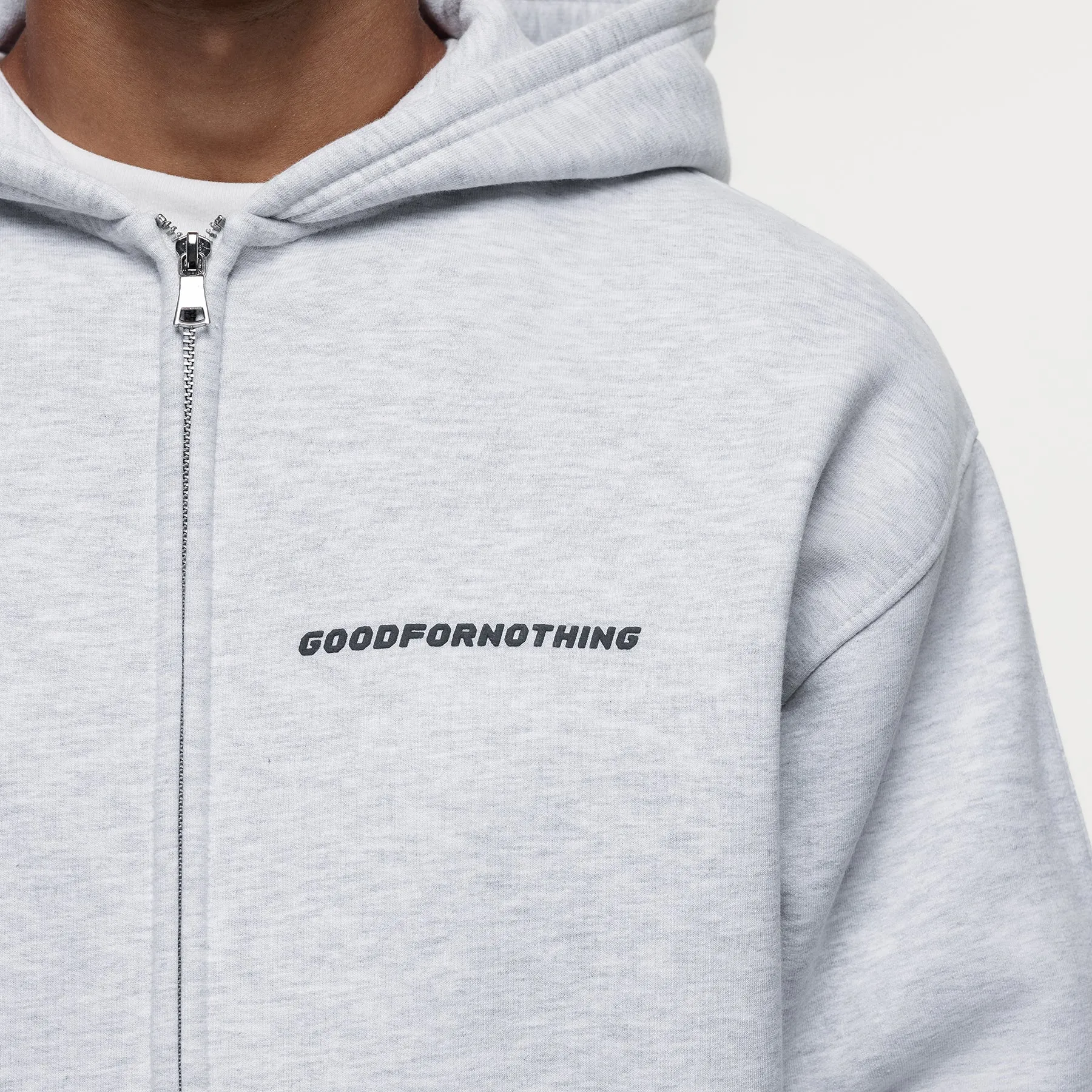 Vintage Grey Marl Zip Hoodie sold by Good For Nothing Clothing product image thumbnail 2