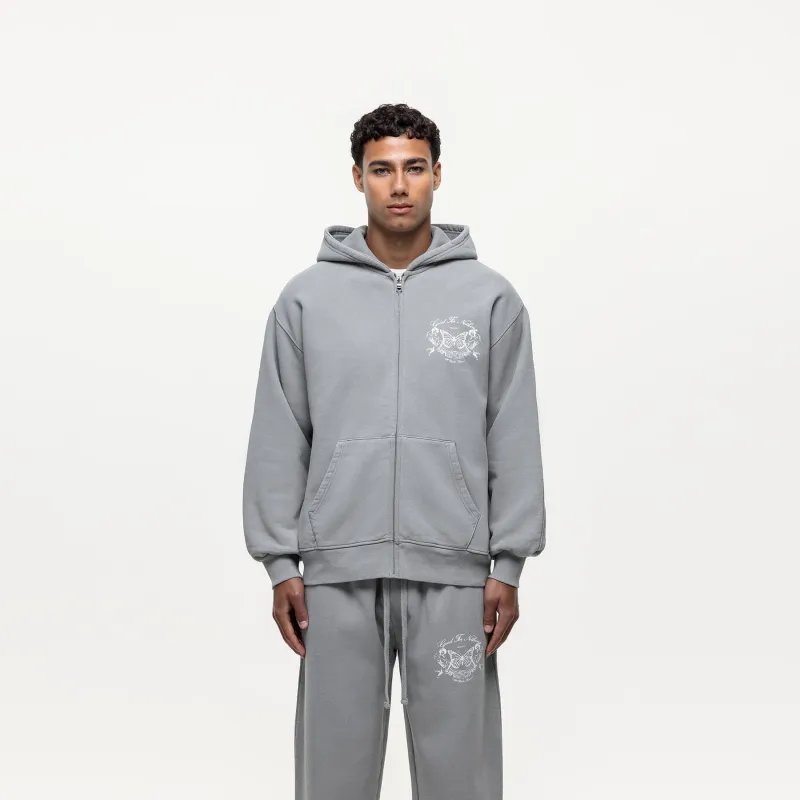 Renaissance Washed Grey Zip hoodie (Final Sale) sold by Good For Nothing Clothing
