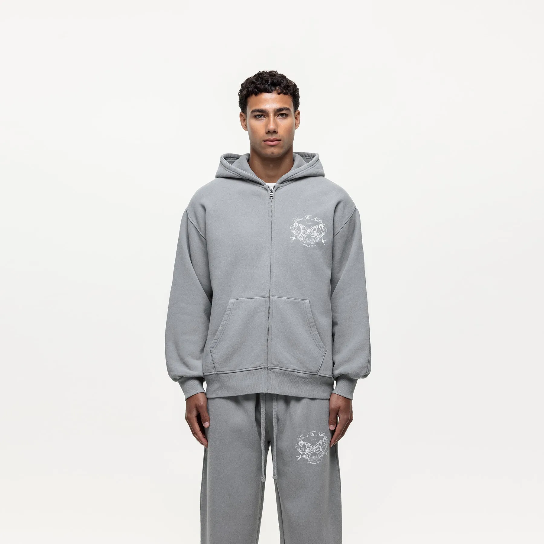 Renaissance Washed Grey Zip hoodie sold by Good for Nothing