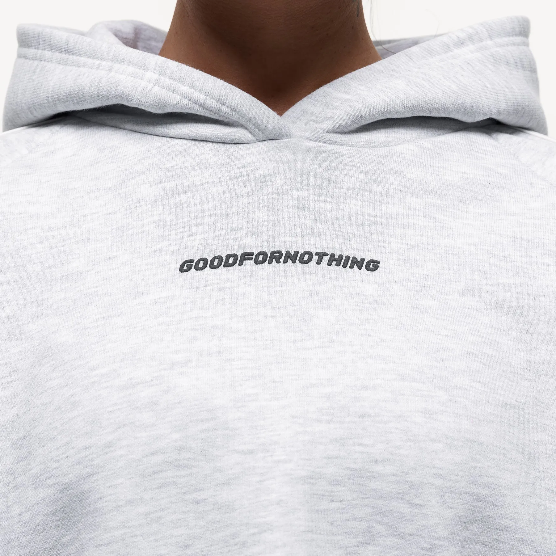 Outline Grey Marl Cropped Hoodie (Final Sale) sold by Good for Nothing product image thumbnail 2