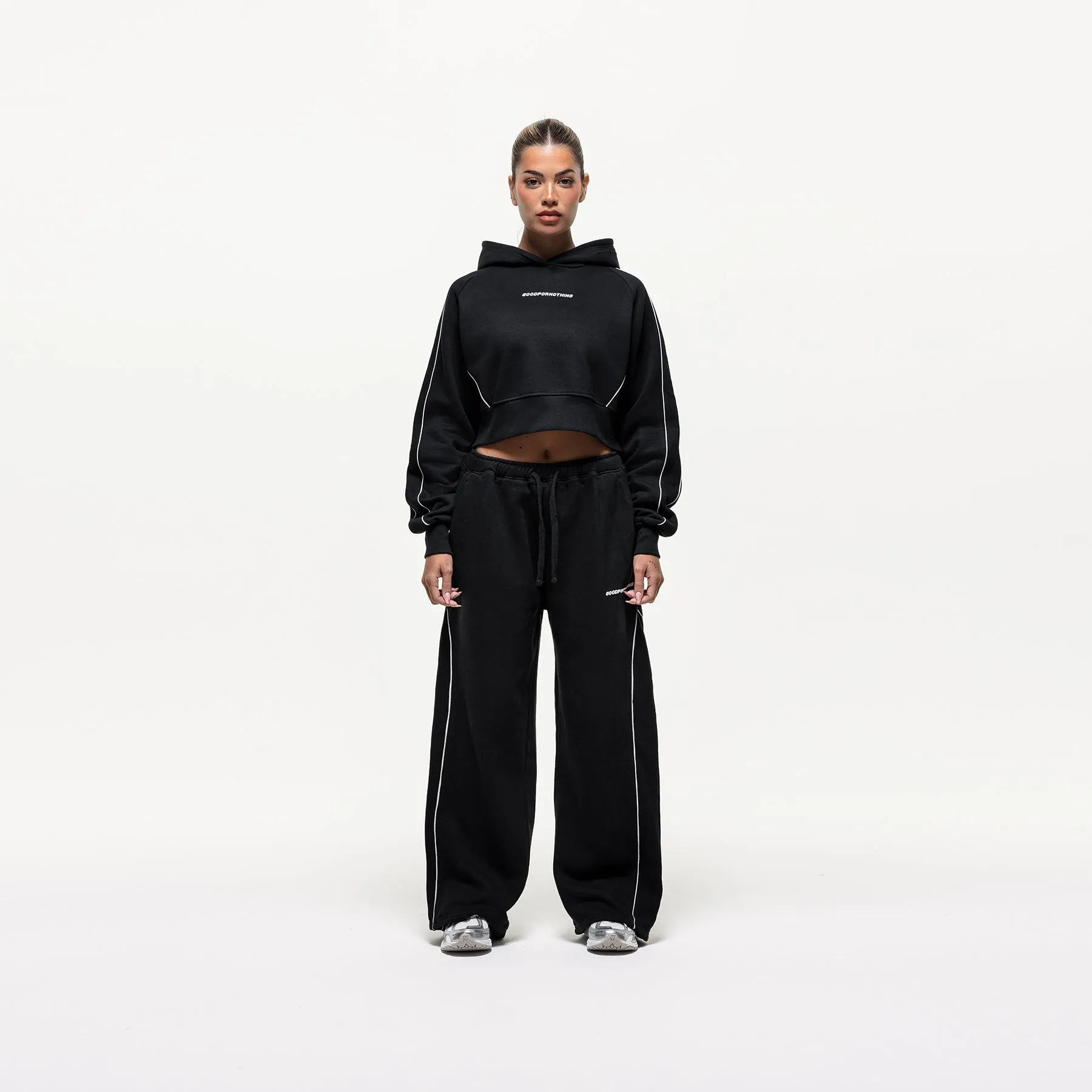 Outline Black Cropped Hoodie (Final Sale) sold by Good For Nothing Clothing product image thumbnail 4