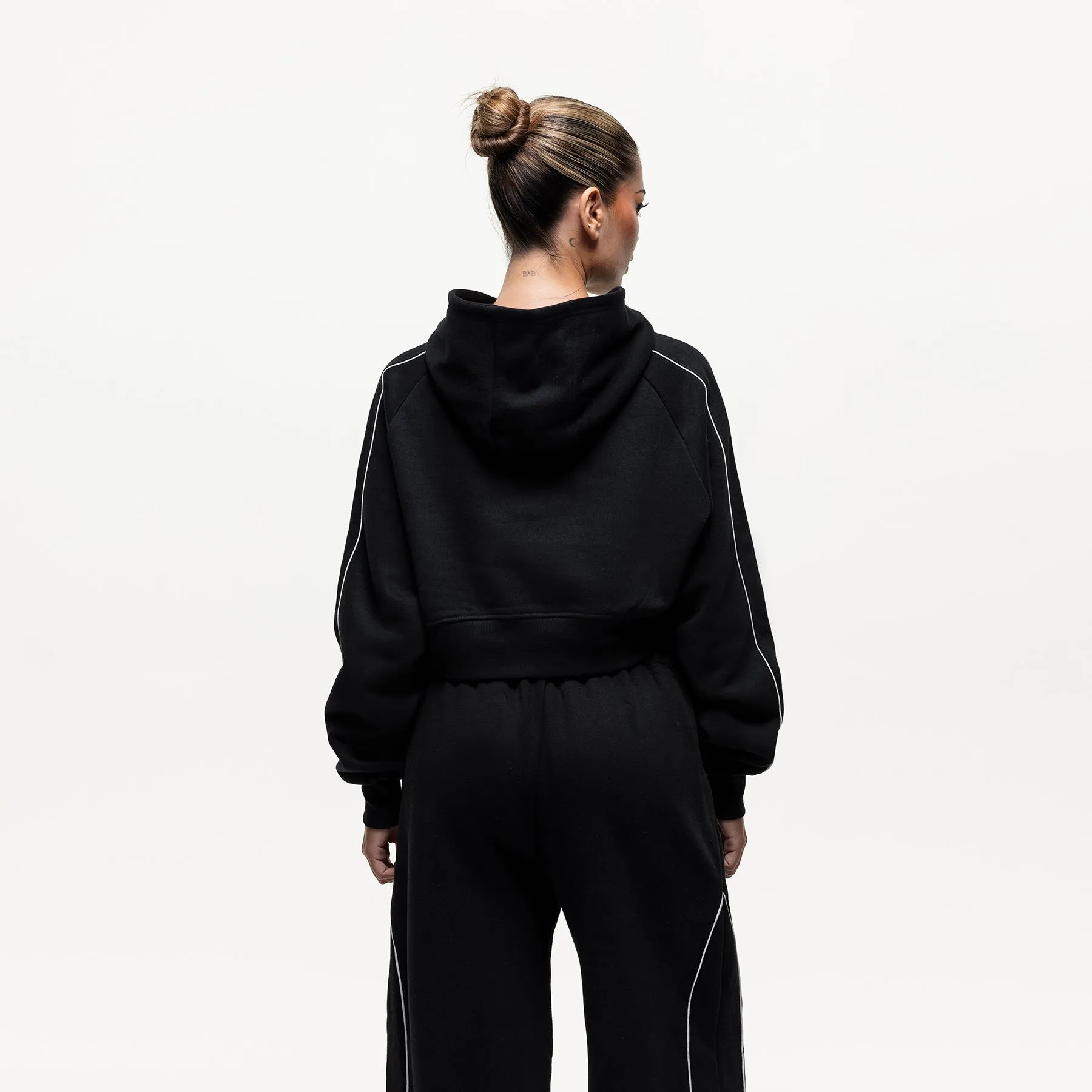 Outline Black Cropped Hoodie (Final Sale) sold by Good For Nothing Clothing product image thumbnail 2