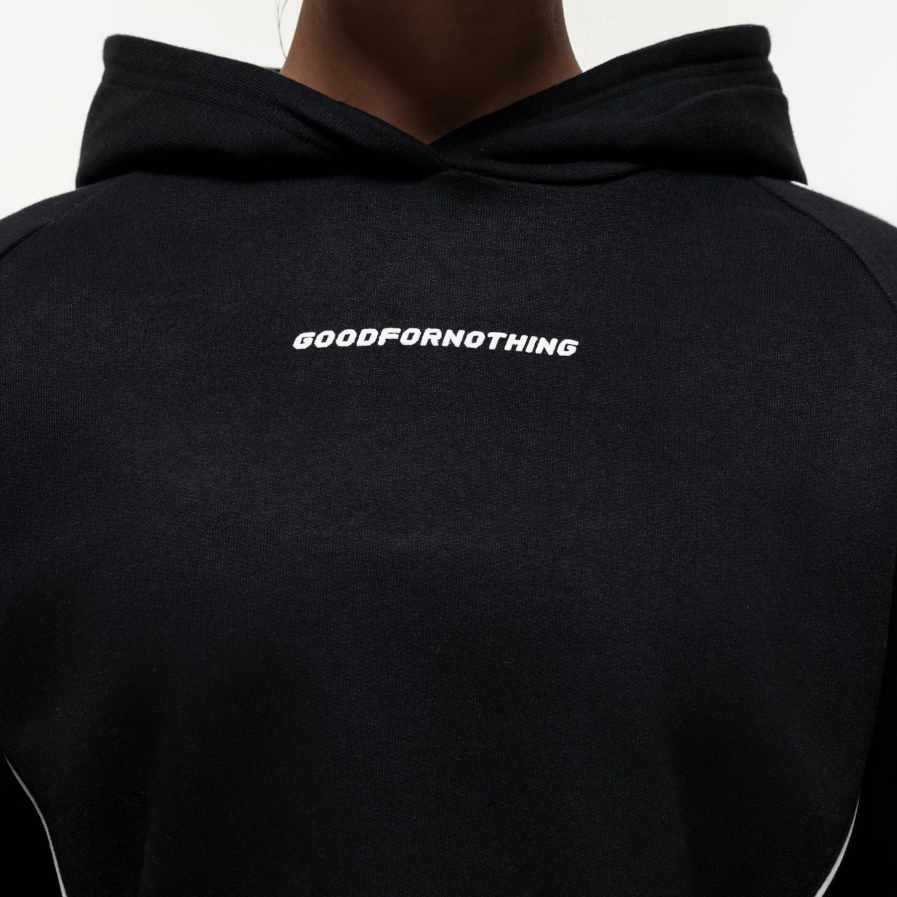 Outline Black Cropped Hoodie (Final Sale) sold by Good For Nothing Clothing product image thumbnail 3