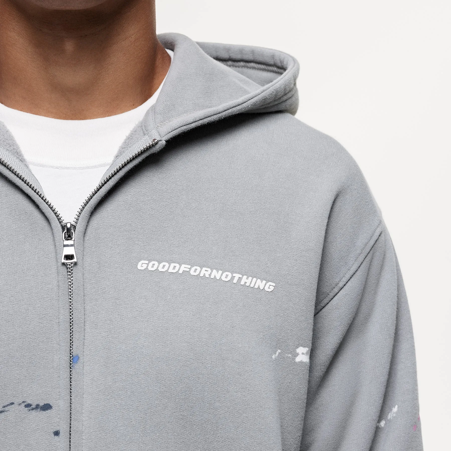 Abstract Washed Grey Paint Hoodie sold by Good For Nothing Clothing product image thumbnail 3