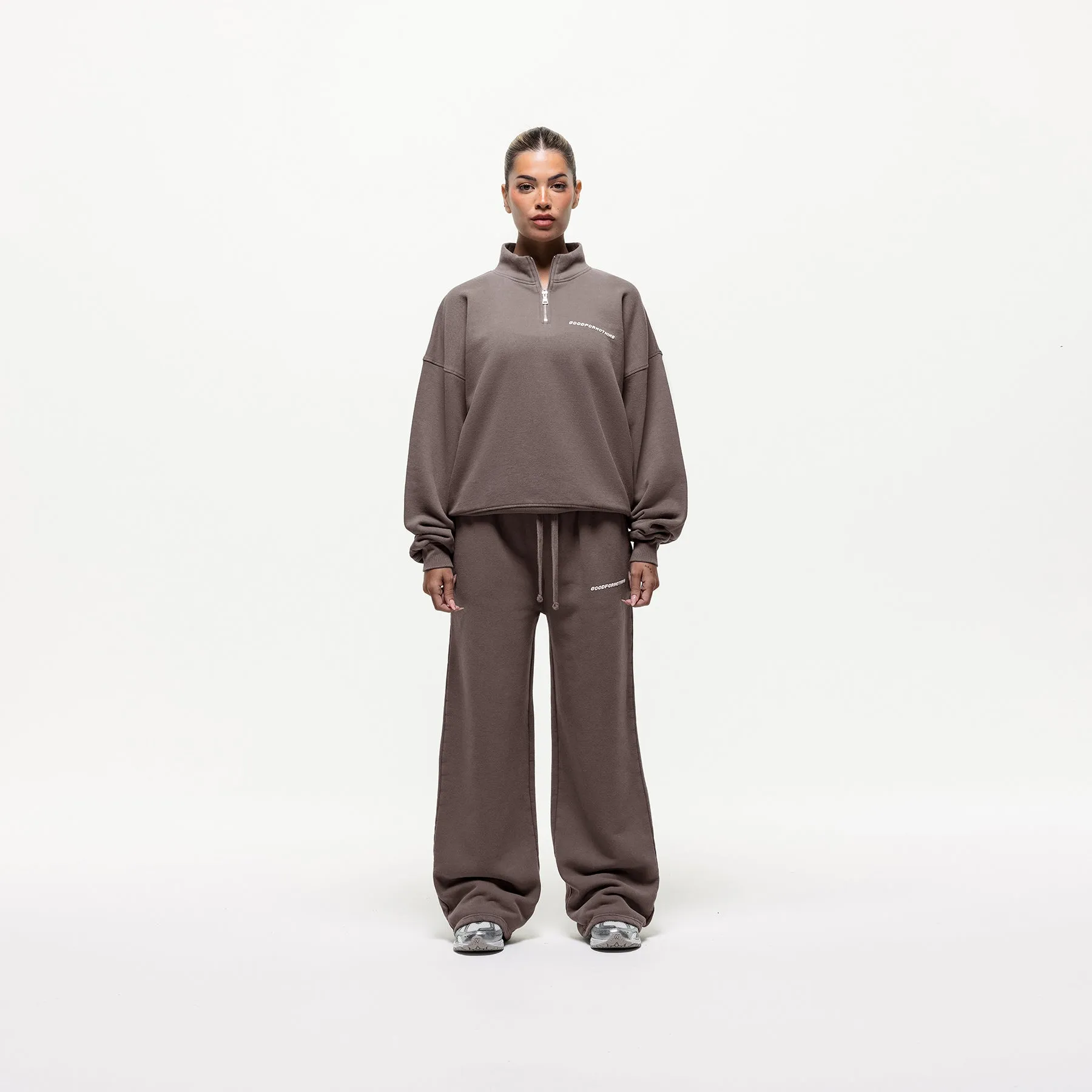 Vintage Washed Taupe Funnel Zip Sweat sold by Good For Nothing Clothing product image thumbnail 3