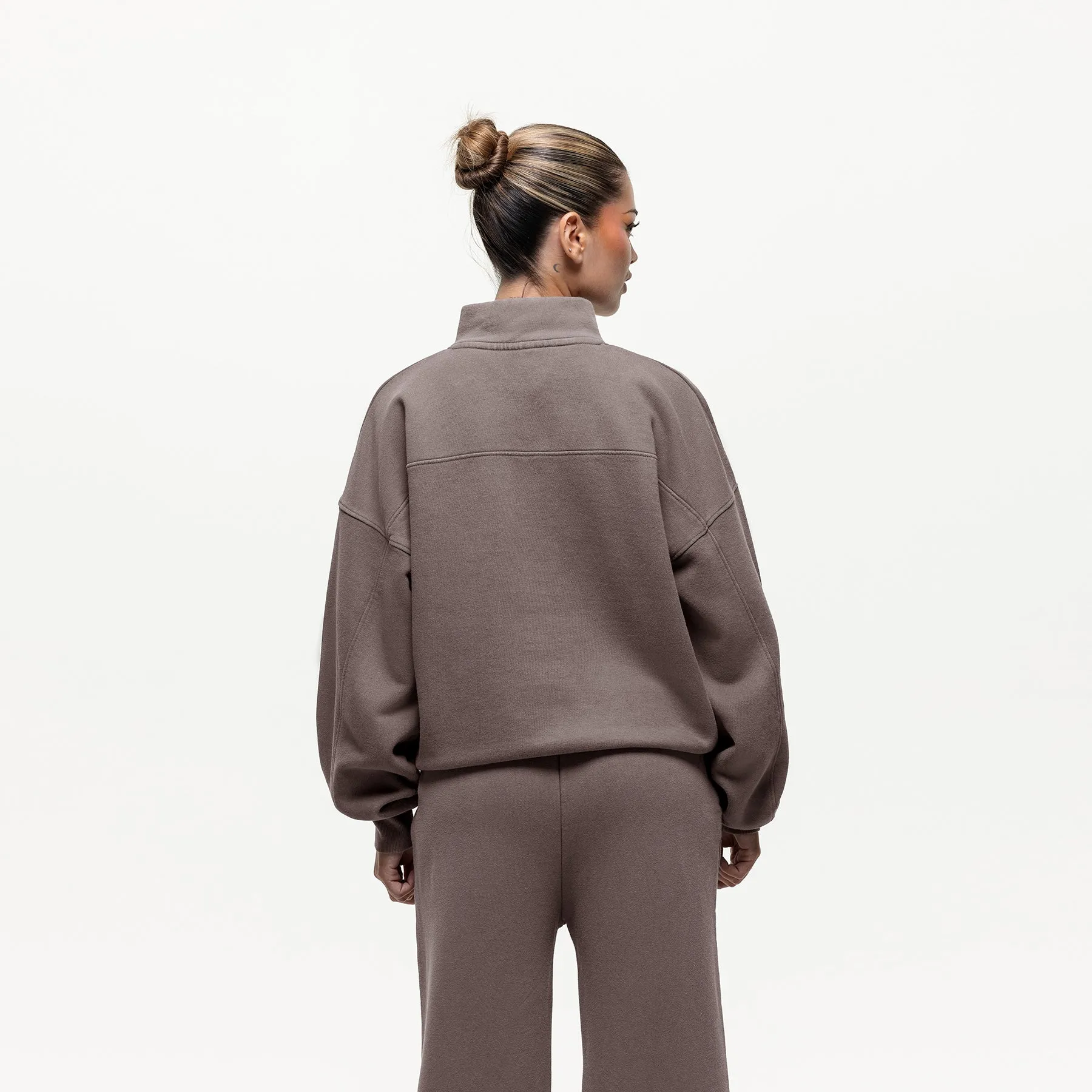 Vintage Washed Taupe Funnel Zip Sweat sold by Good For Nothing Clothing product image thumbnail 2