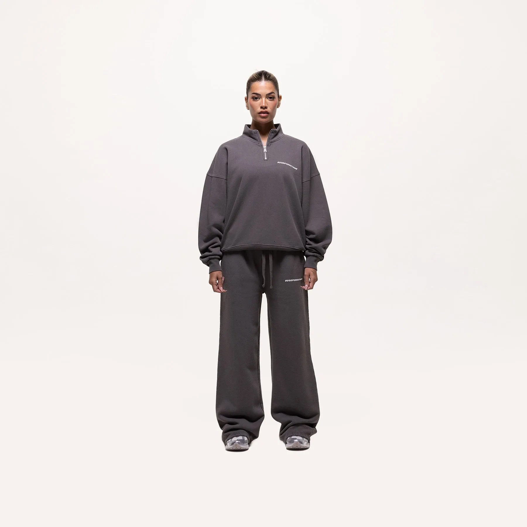 Gunmetal Grey Quarter Zip Sweatshirt sold by Good For Nothing Clothing product image thumbnail 4