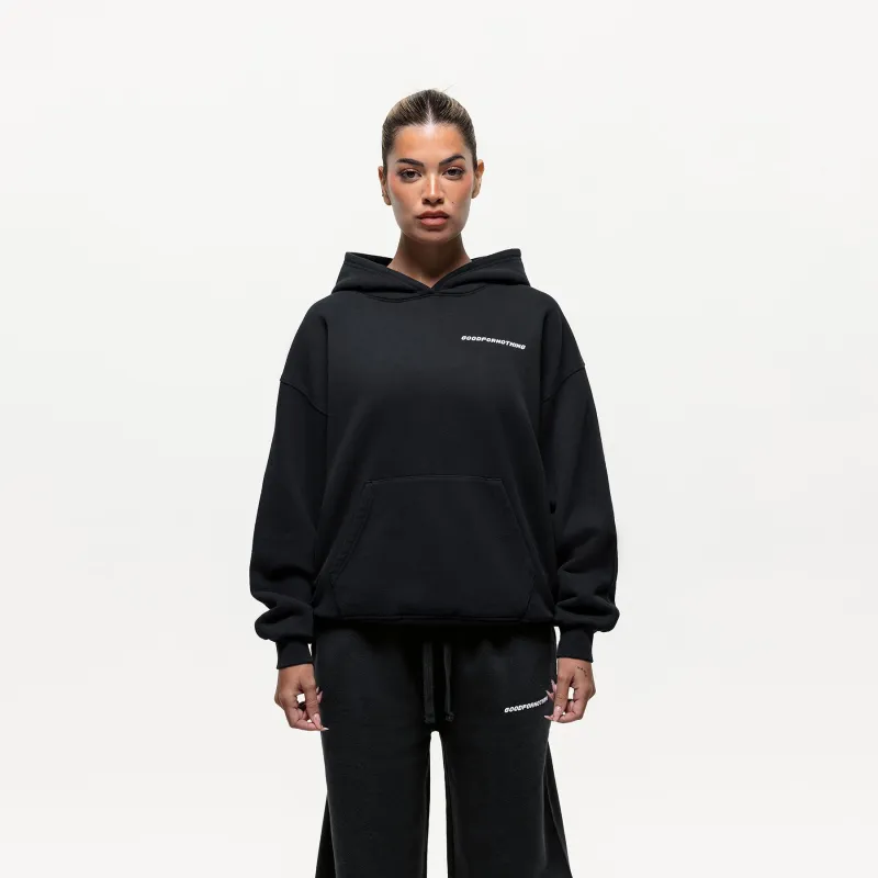 Jet Black Hoodie sold by Good For Nothing Clothing
