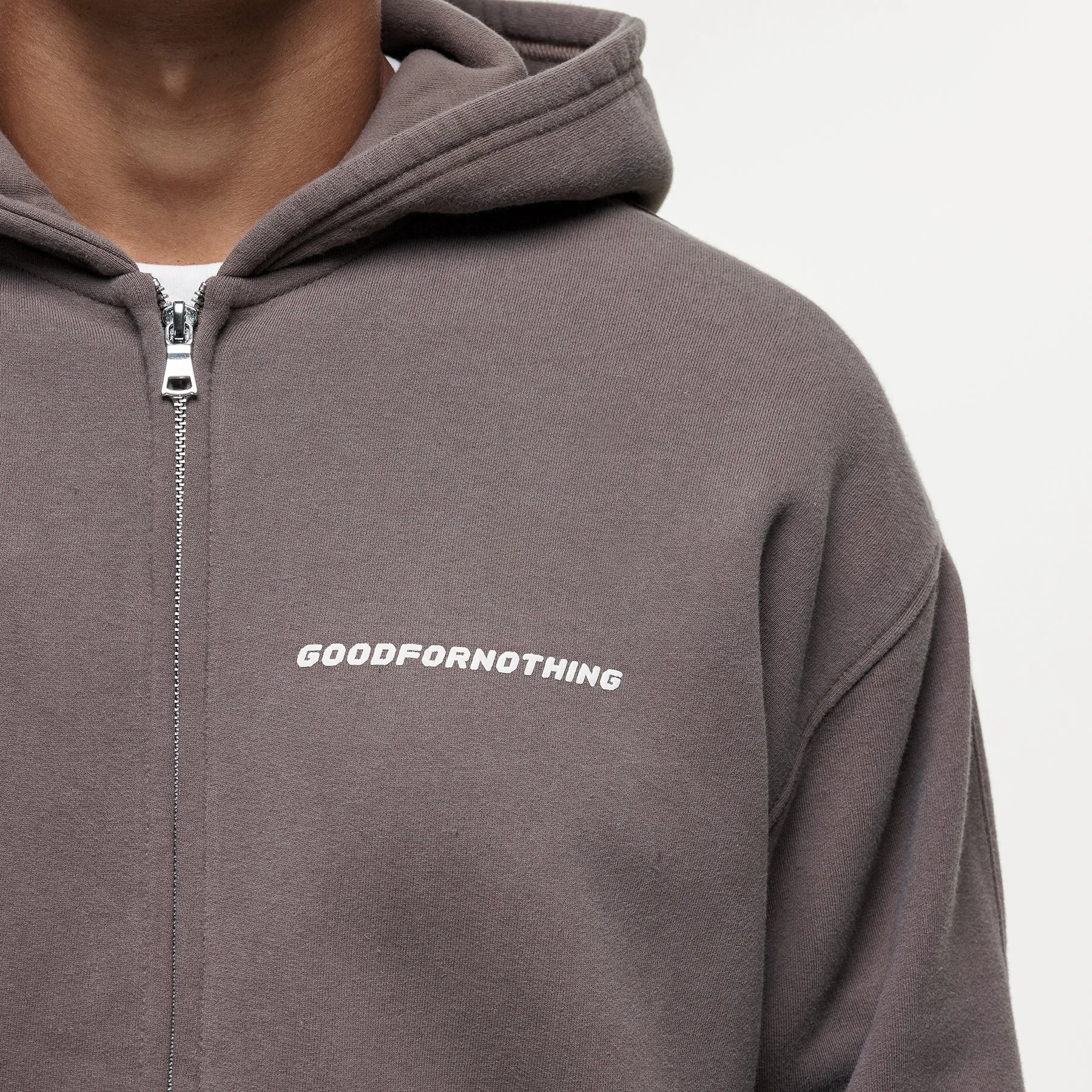 Vintage Washed Taupe Zip Hoodie sold by Good for Nothing product image thumbnail 3