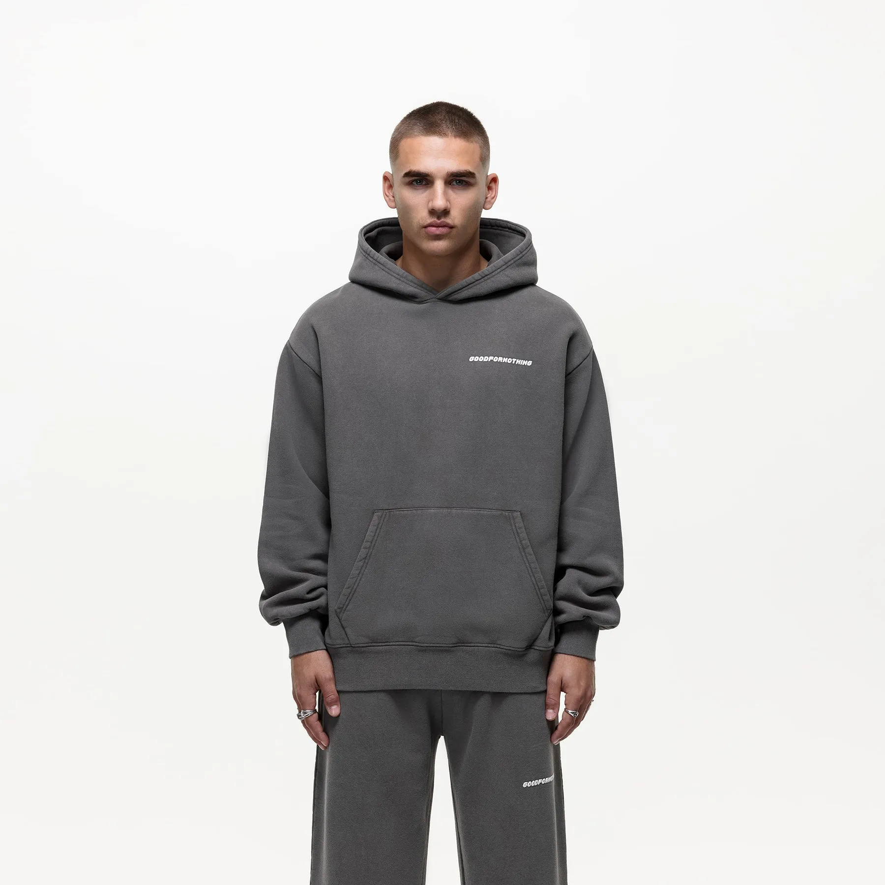 Vintage Washed Grey Hoodie sold by Good For Nothing Clothing