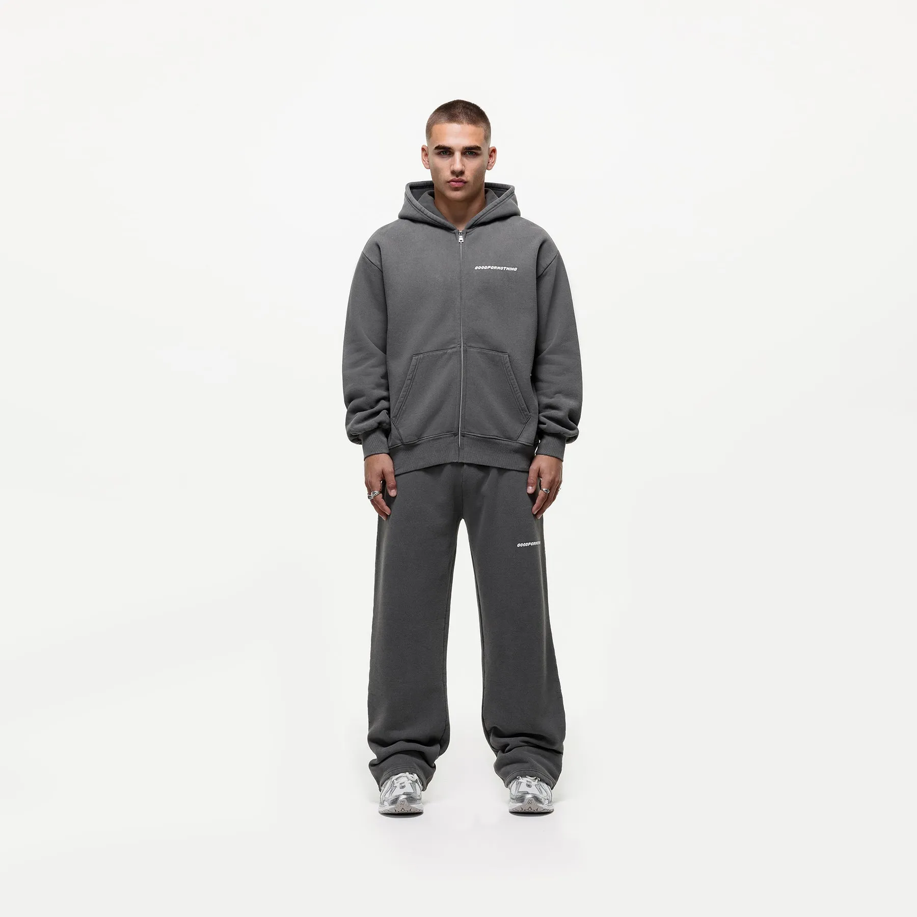 Vintage Washed Grey Zip Hoodie sold by Good For Nothing Clothing product image thumbnail 5