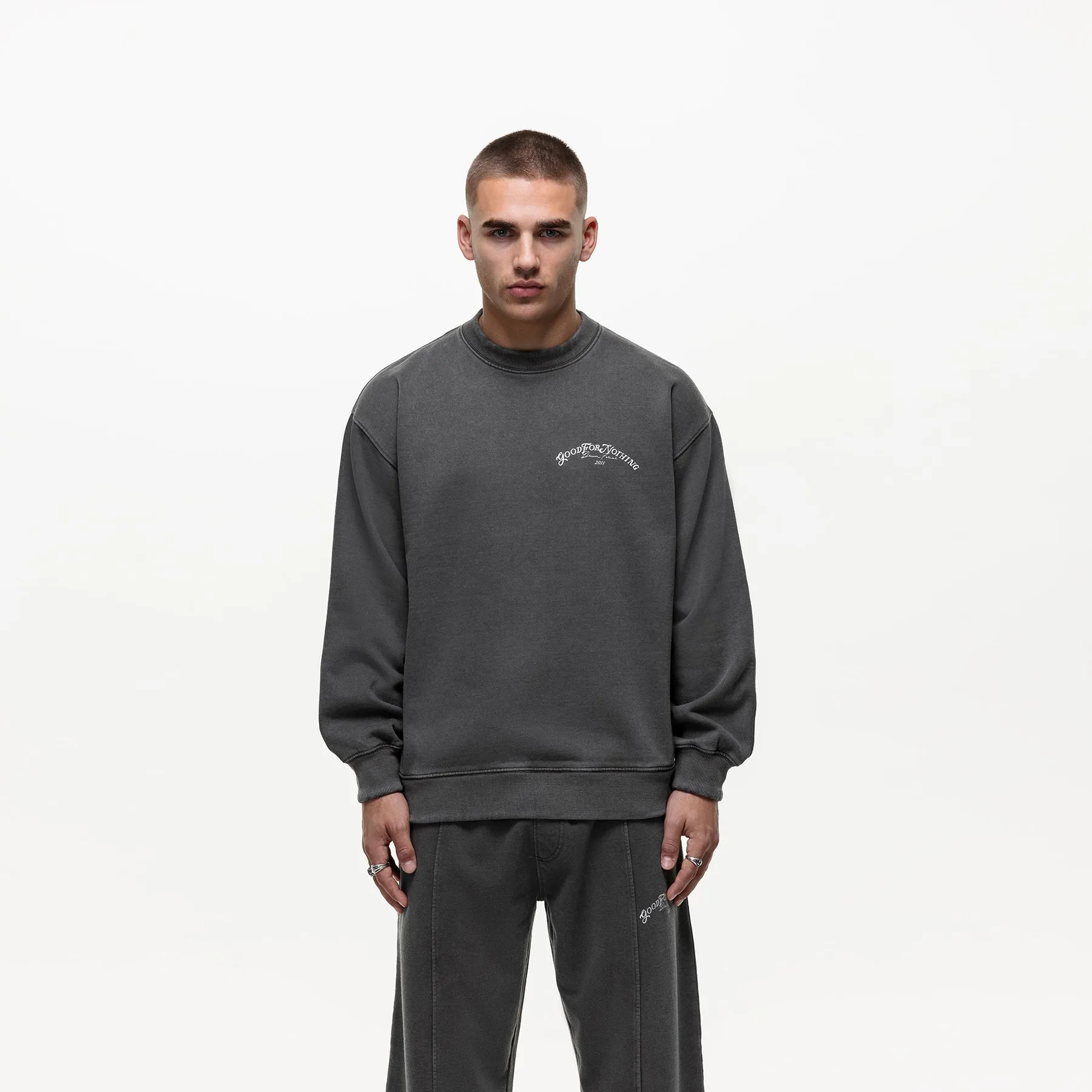 Destination Washed Grey Sweatshirt sold by Good for Nothing