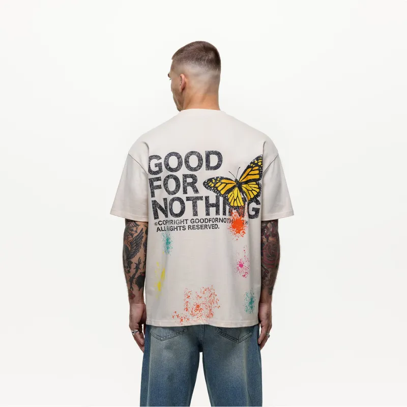 Pigment Butterfly Paint Cream T-shirt sold by Good For Nothing Clothing