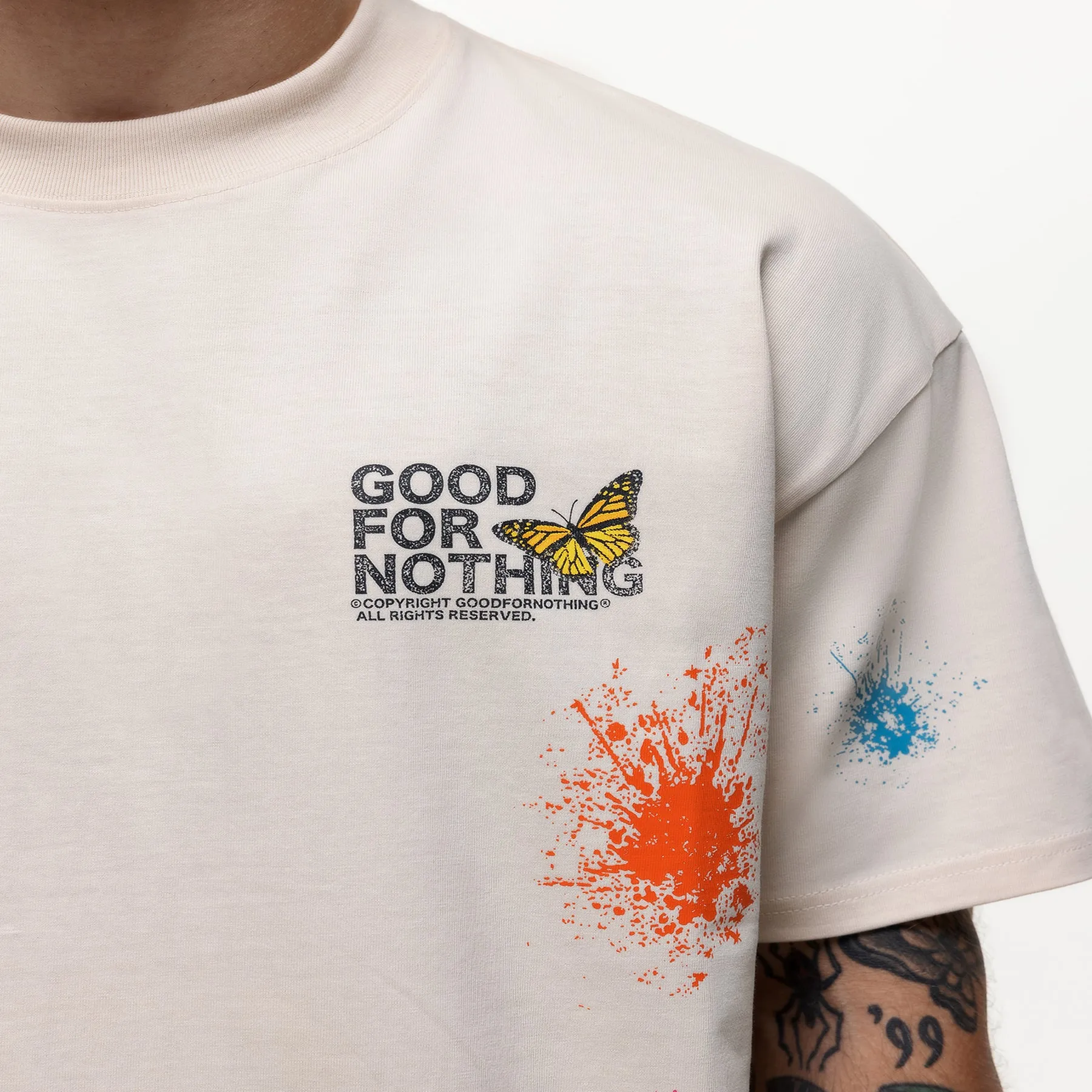 Pigment Butterfly Paint Cream T-shirt sold by Good For Nothing Clothing product image thumbnail 4