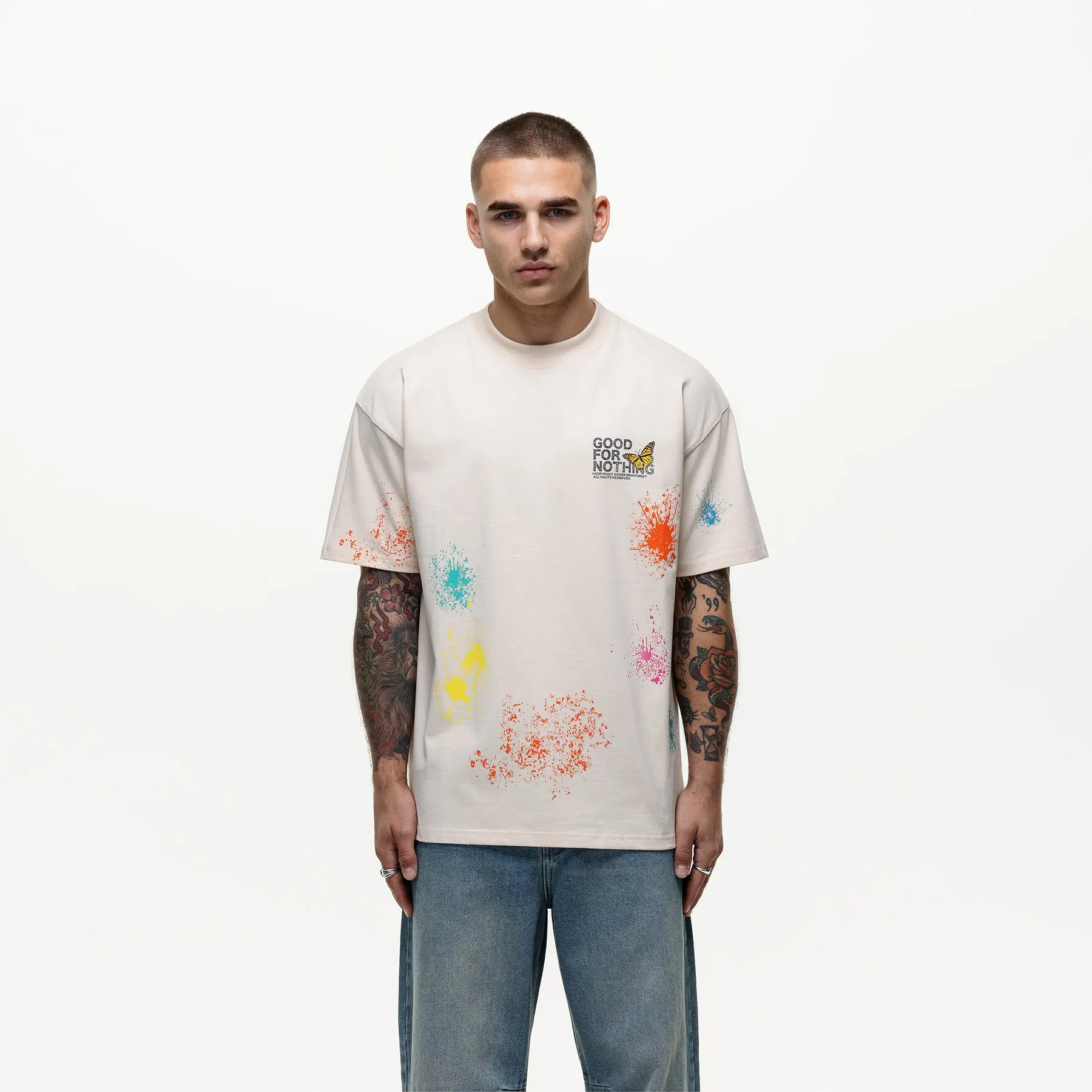 Pigment Butterfly Paint Cream T-shirt sold by Good For Nothing Clothing product image thumbnail 2