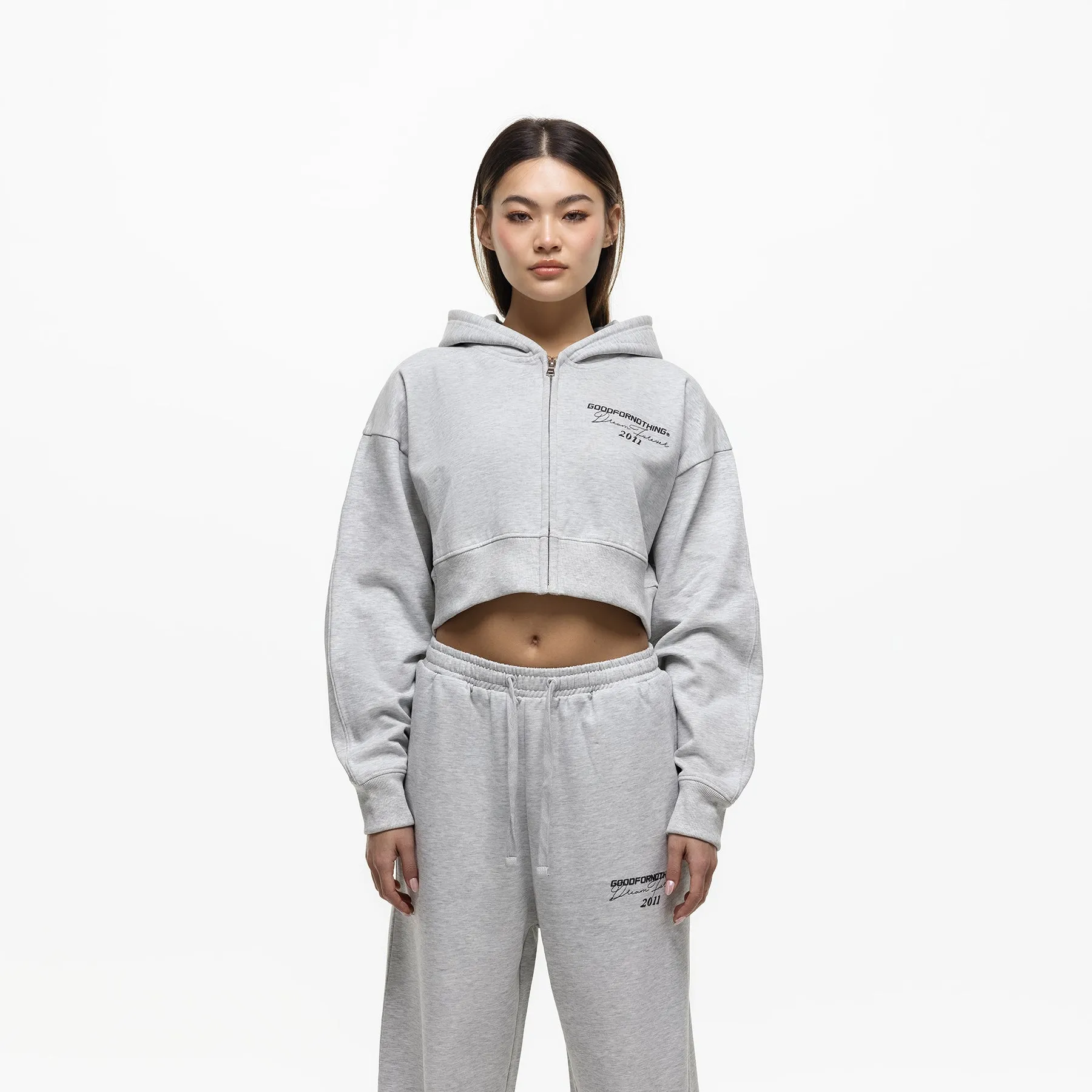 Dream Forever Grey Marl Zip Hoodie (Final Sale) sold by Good for Nothing