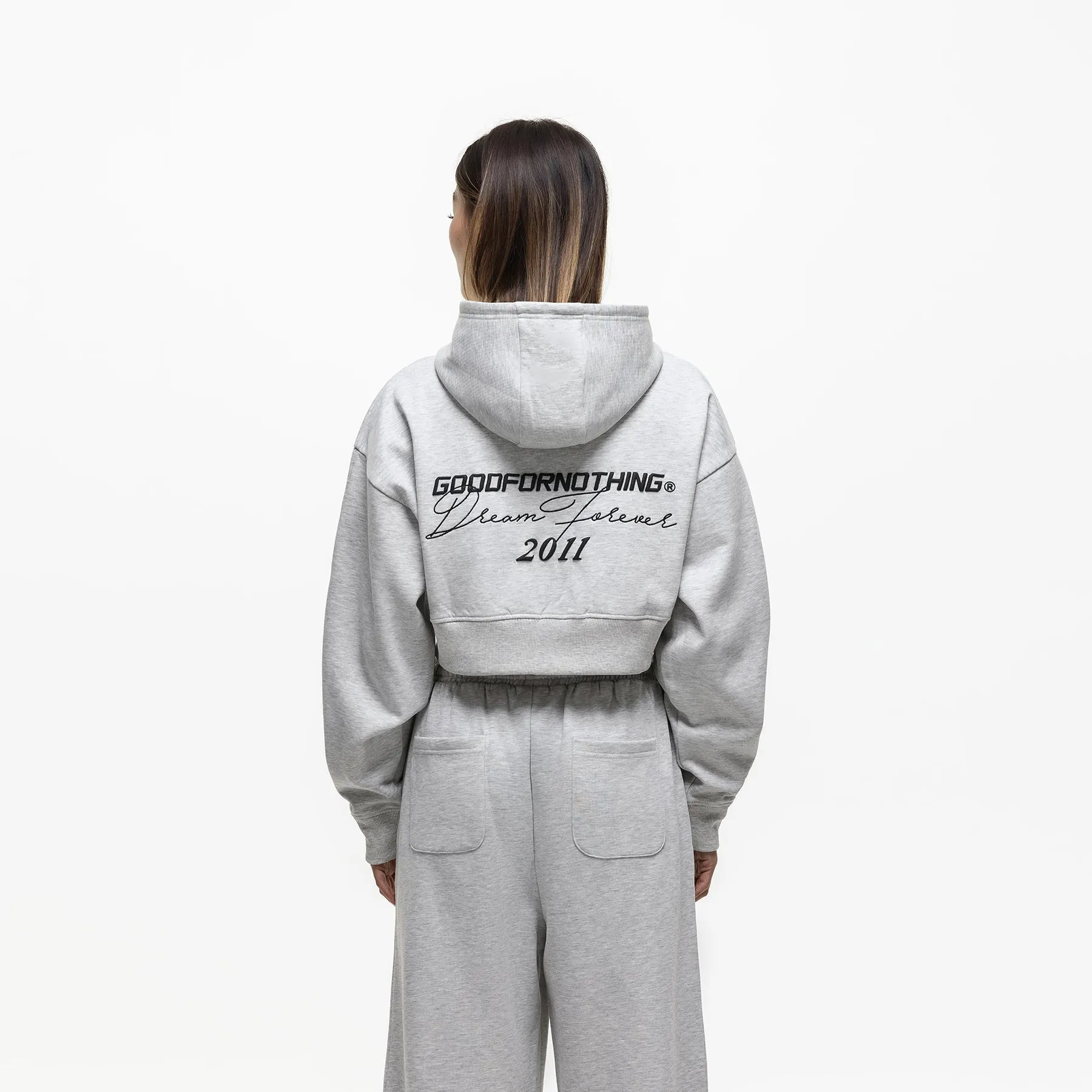 Dream Forever Grey Marl Zip Hoodie (Final Sale) sold by Good for Nothing product image thumbnail 2
