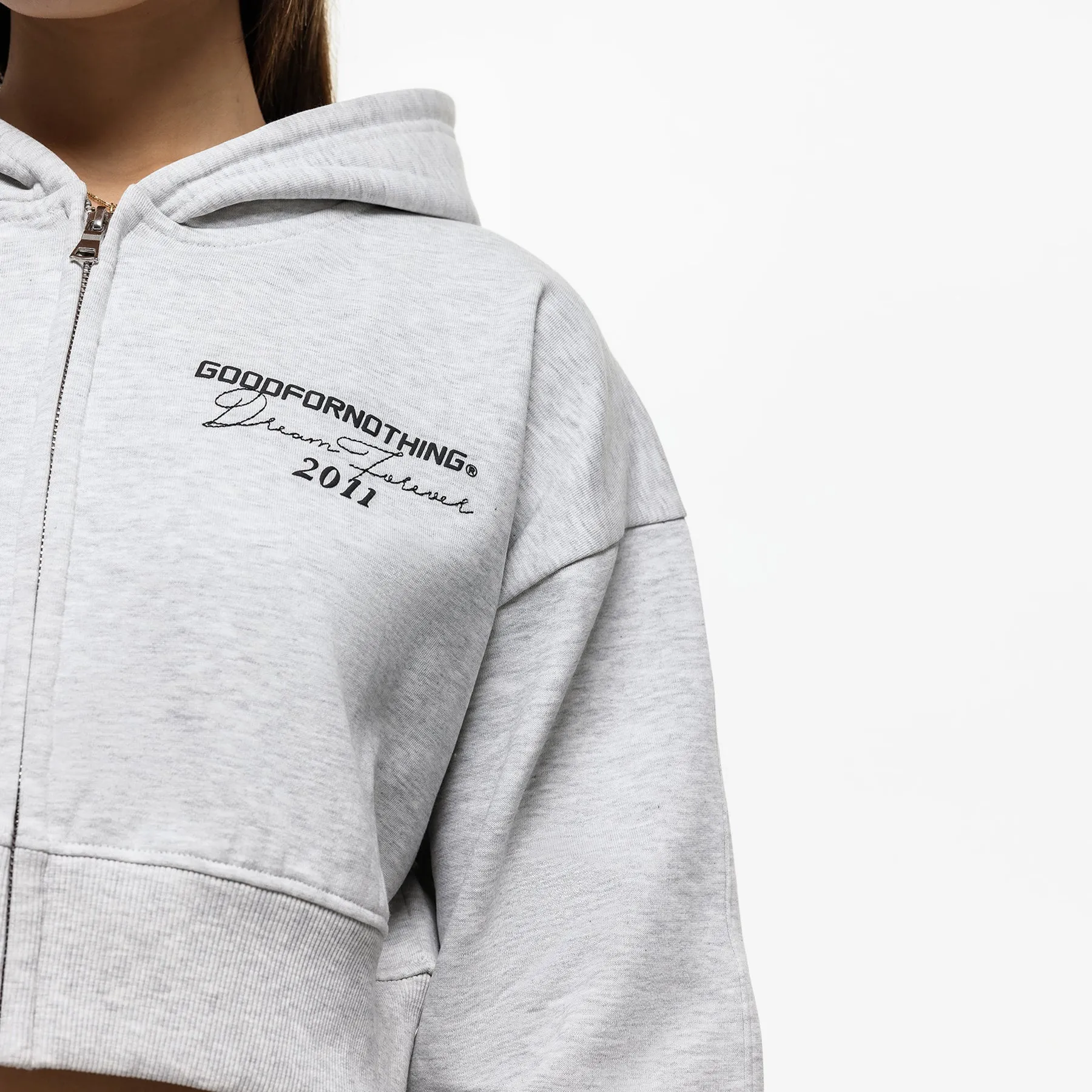 Dream Forever Grey Marl Zip Hoodie (Final Sale) sold by Good for Nothing product image thumbnail 3