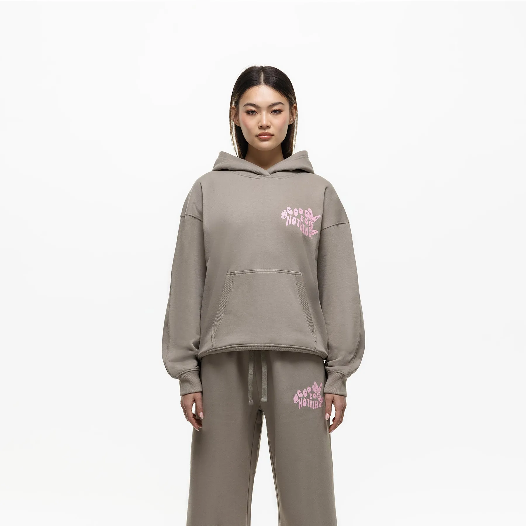 Stamp Taupe Hoodie (Final Sale) sold by Good For Nothing Clothing