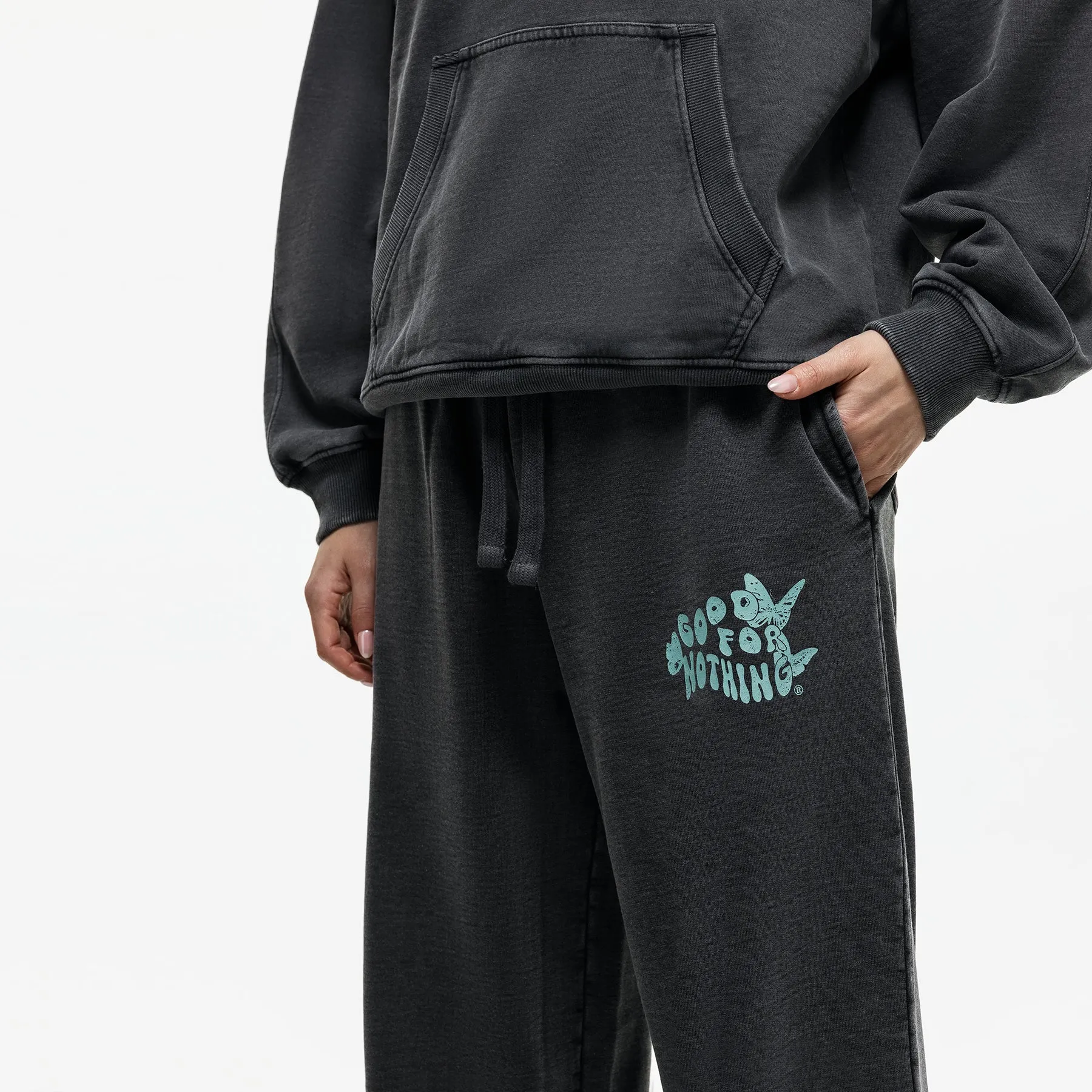 Stamp Washed Black Sweatpant sold by Good For Nothing Clothing product image thumbnail 3
