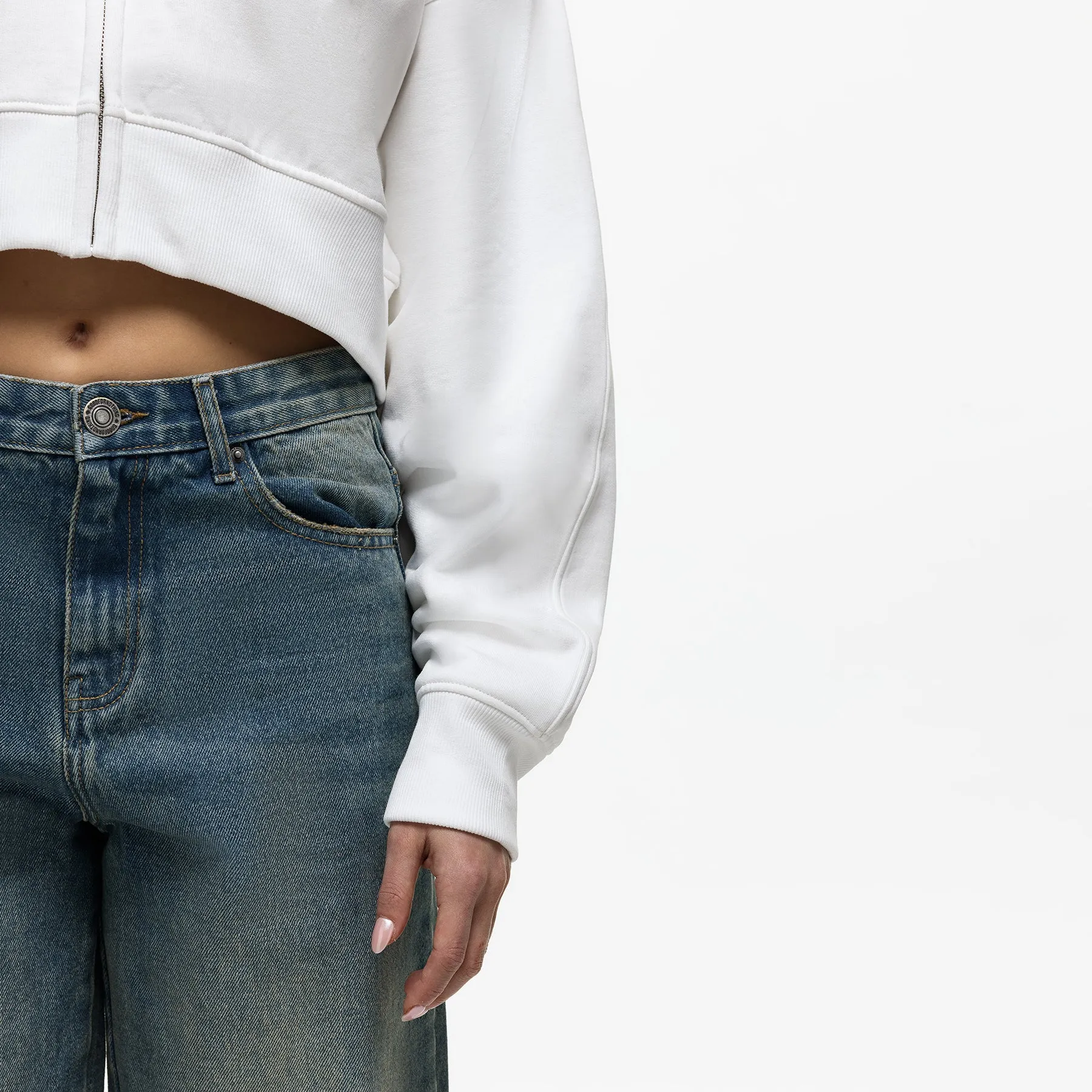 Metamorphosis White Zip Hoodie (Final Sale) sold by Good for Nothing product image thumbnail 4