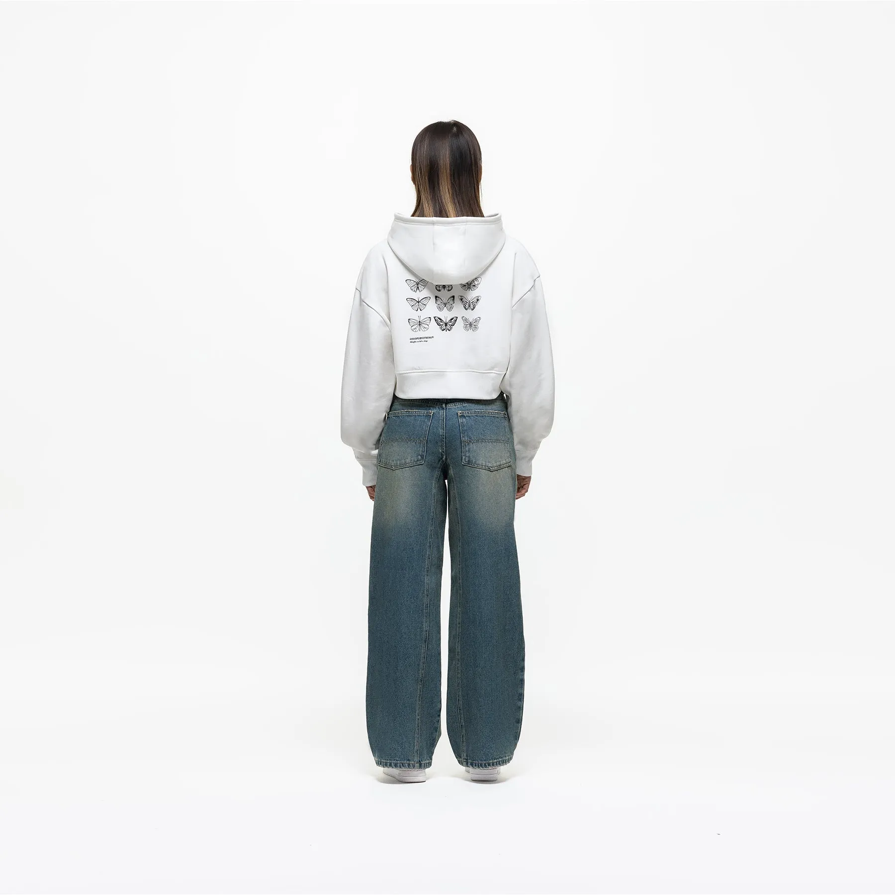 Metamorphosis White Zip Hoodie (Final Sale) sold by Good for Nothing product image thumbnail 5