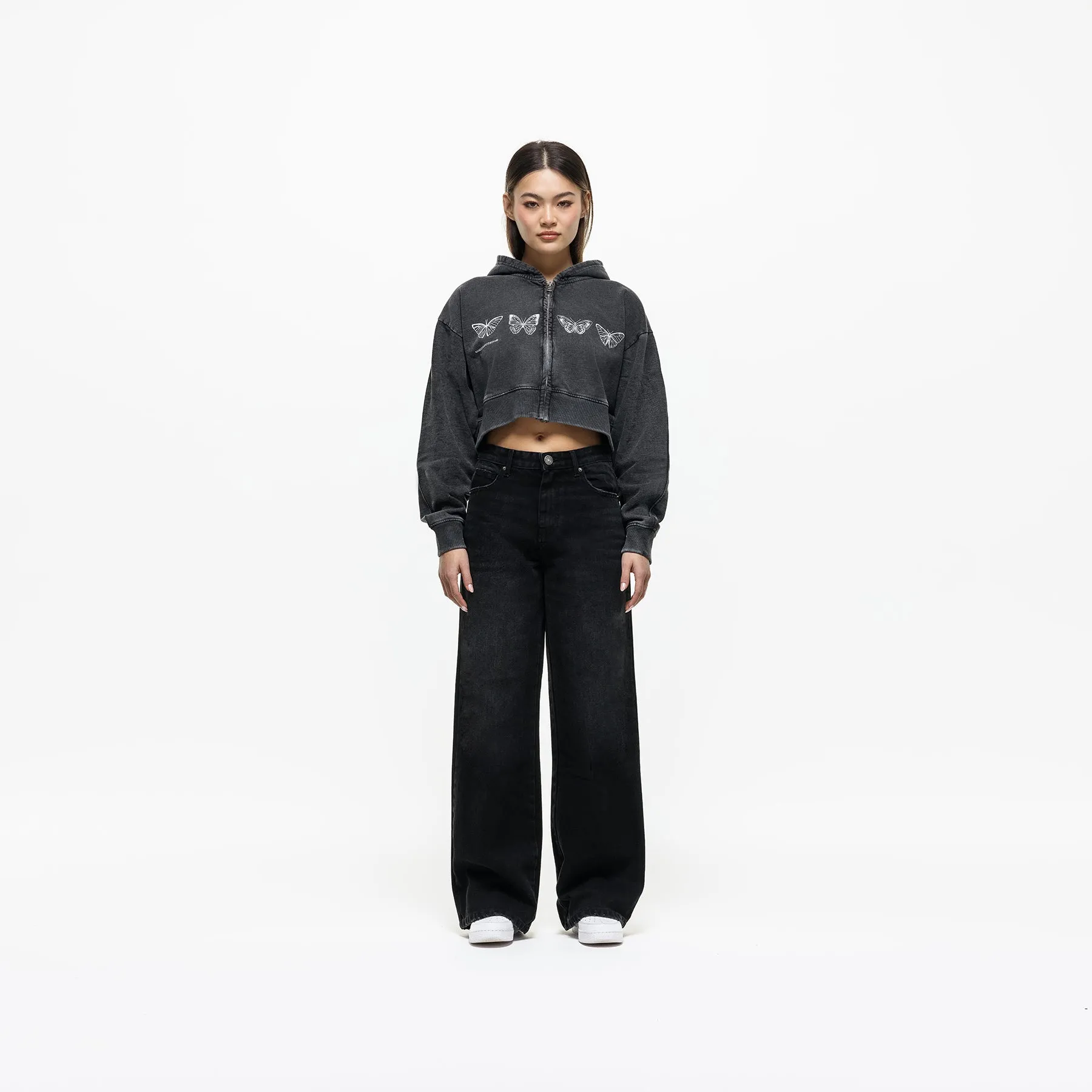 Metamorphosis Washed Black Zip Hoodie (Final Sale) sold by Good for Nothing product image thumbnail 5