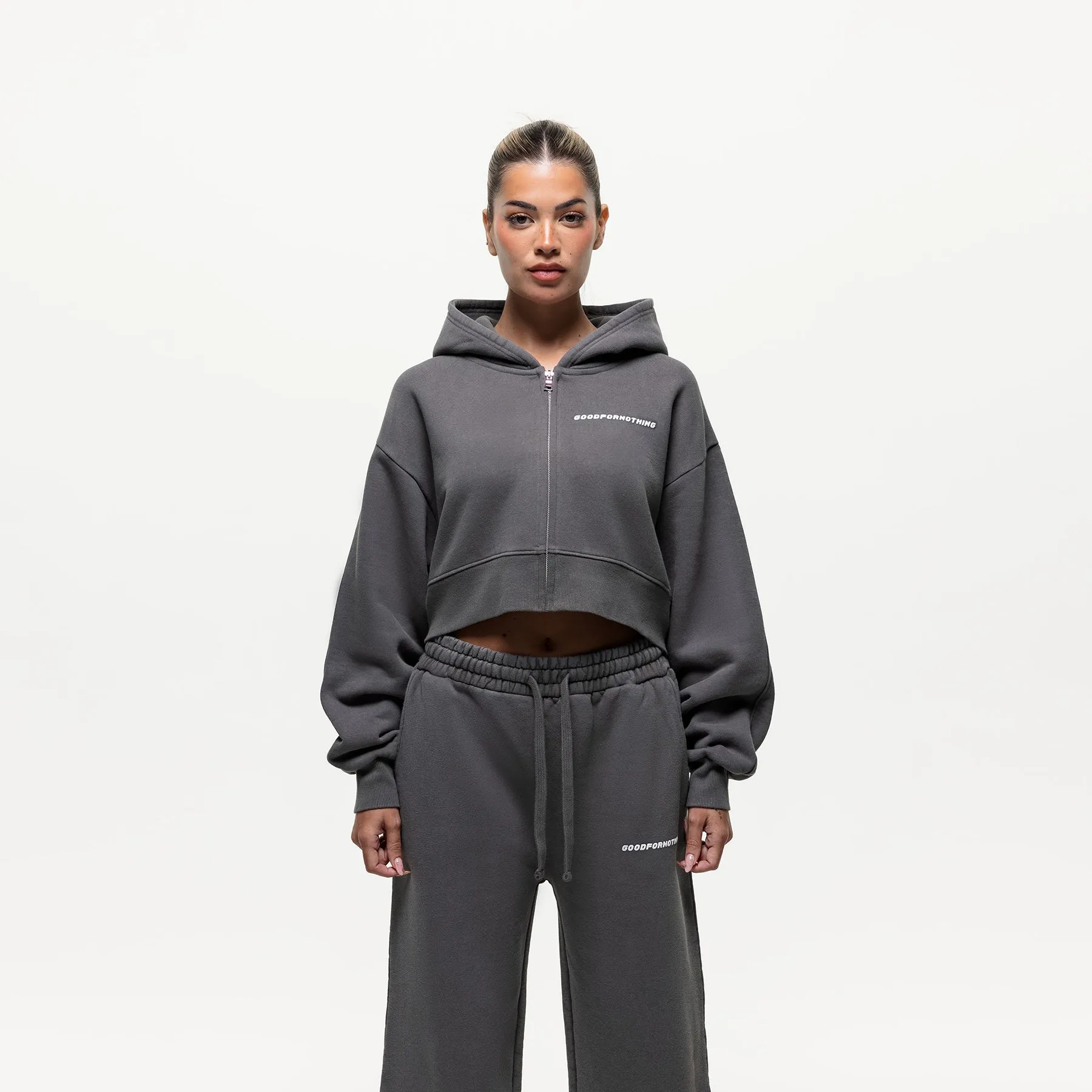 Vintage Washed Grey Zip Hoodie sold by Good For Nothing Clothing