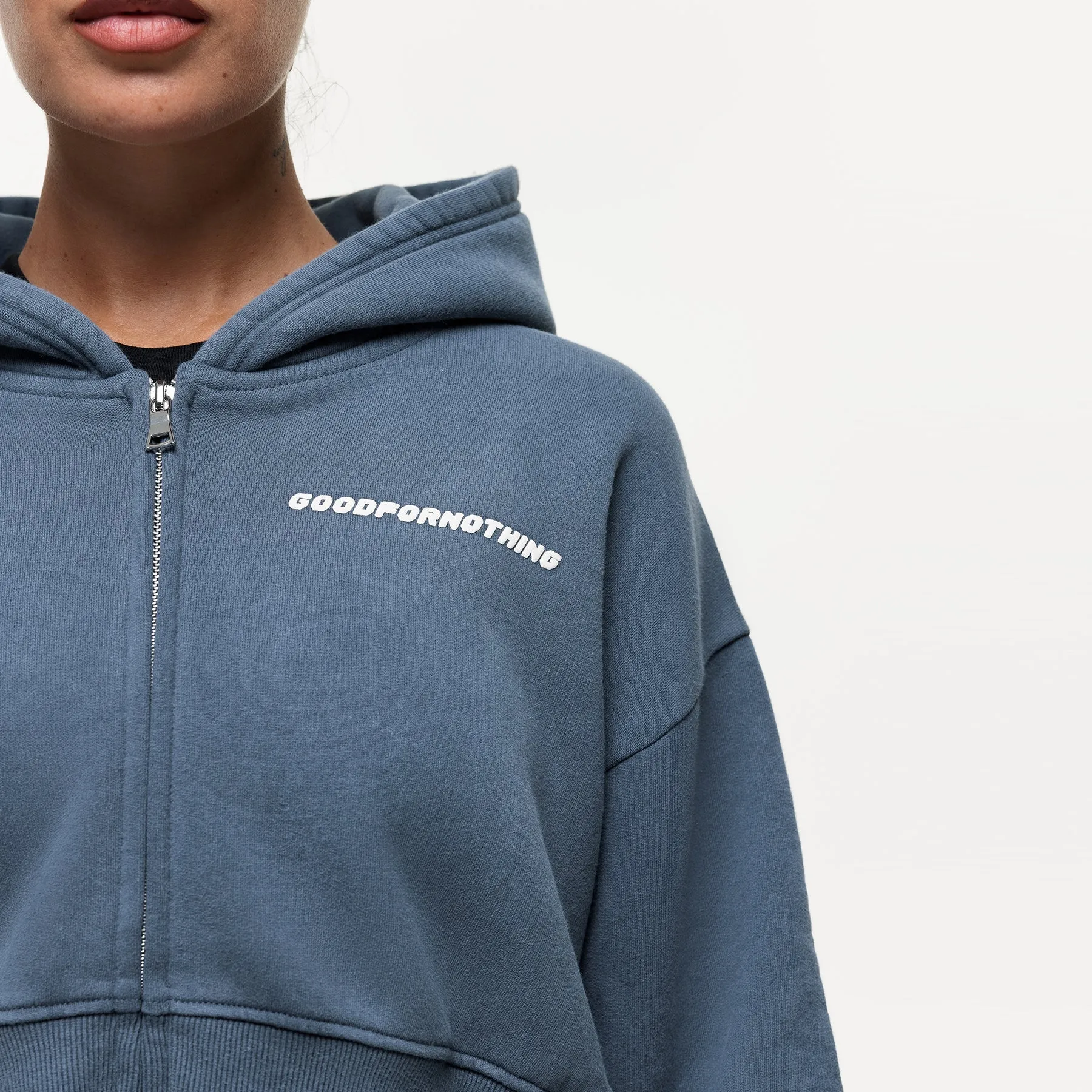 Vintage Washed Blue Zip Hoodie sold by Good For Nothing Clothing product image thumbnail 3