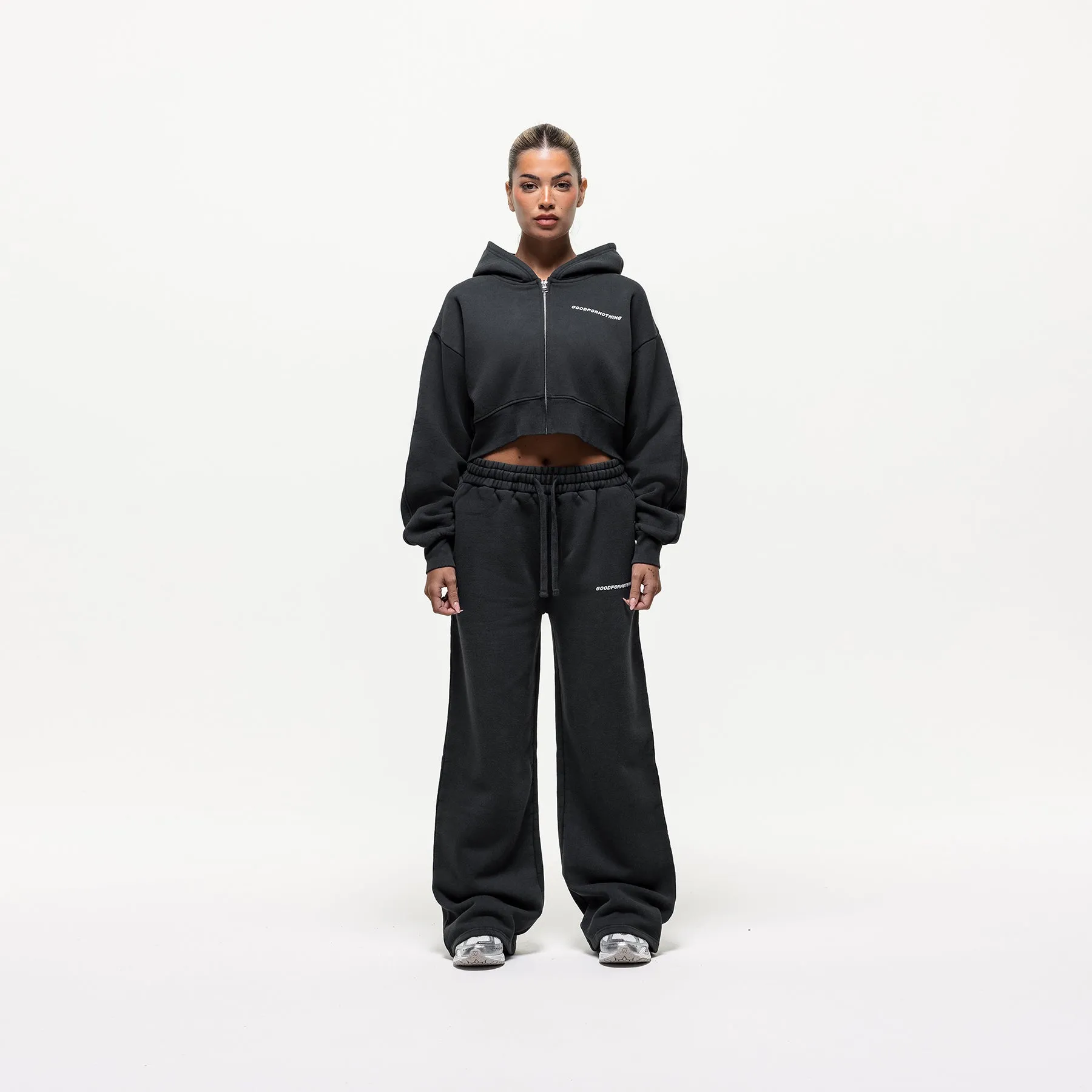 Vintage Washed Black Zip Hoodie sold by Good For Nothing Clothing product image thumbnail 2