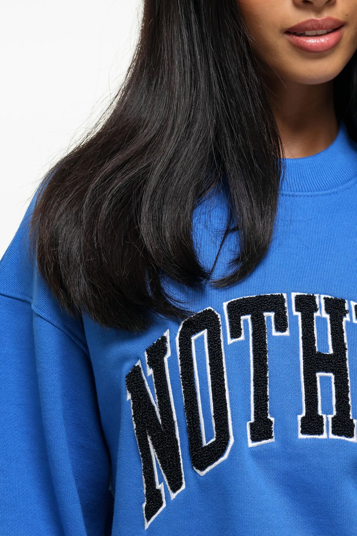 Oversized Varsity Boucle Blue Sweatshirt (Final Sale) sold by Good For Nothing Clothing product image thumbnail 3
