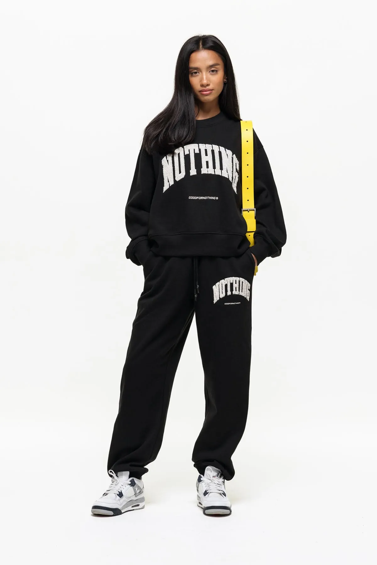 Oversized Varsity Boucle Black Sweatshirt sold by Good For Nothing Clothing product image thumbnail 2