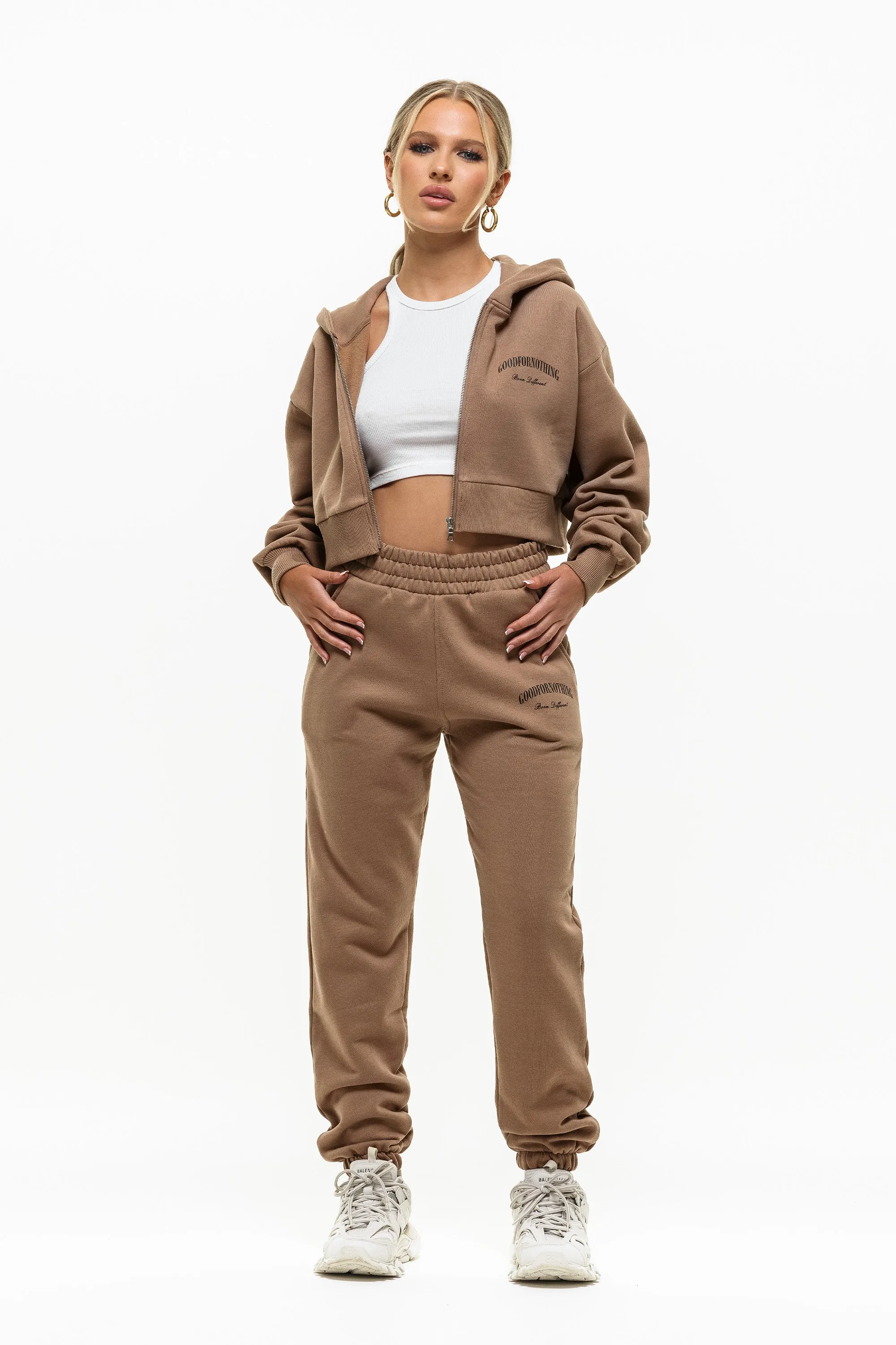 Heritage Tan Cropped Zip Hoodie sold by Good For Nothing Clothing product image thumbnail 4