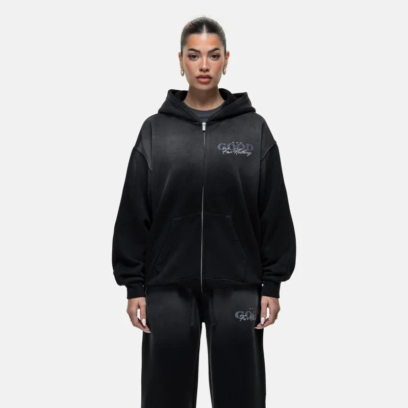 Alaska Black Zip Hoodie sold by Good For Nothing Clothing