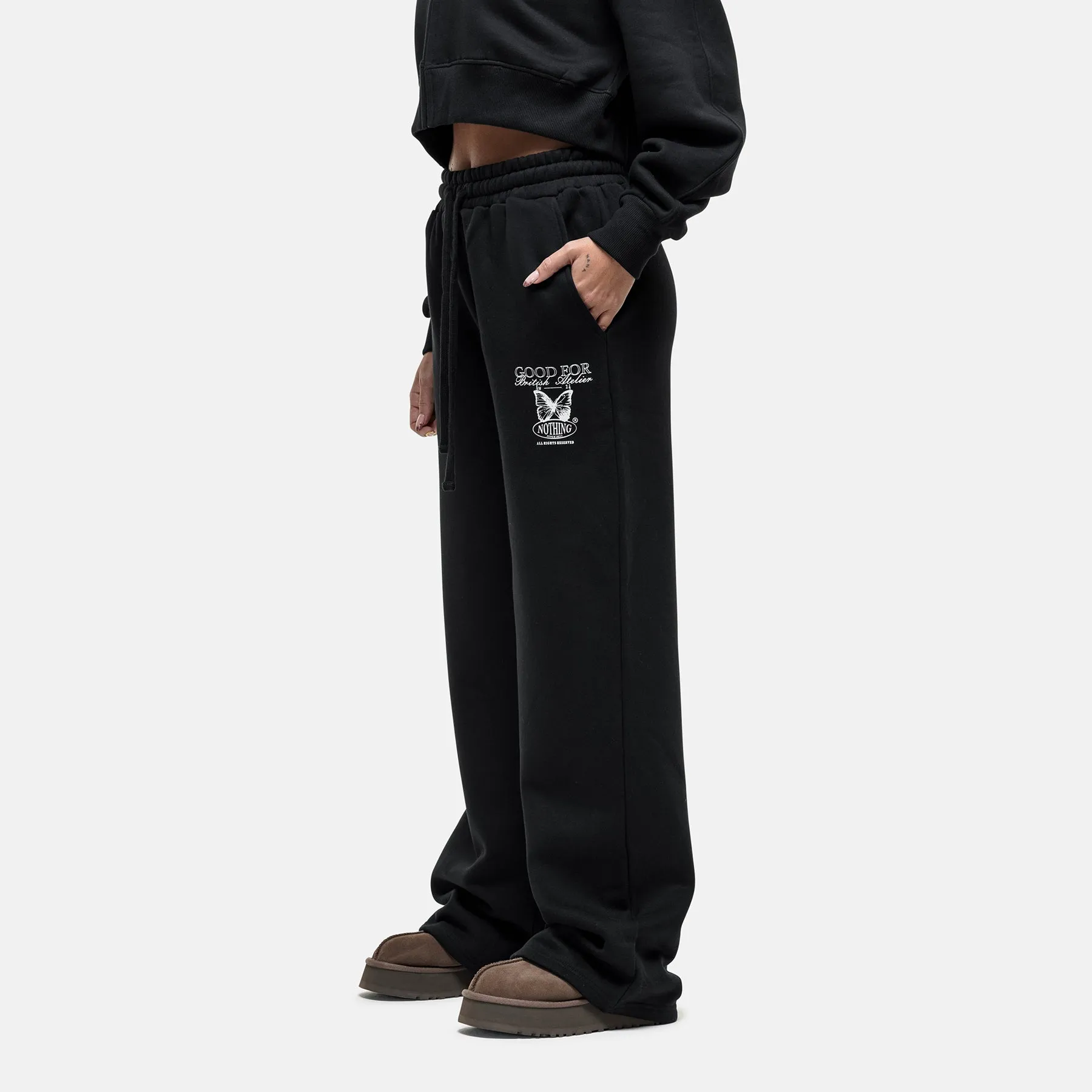 Atelier Butterfly Black Sweatpants sold by Good For Nothing Clothing