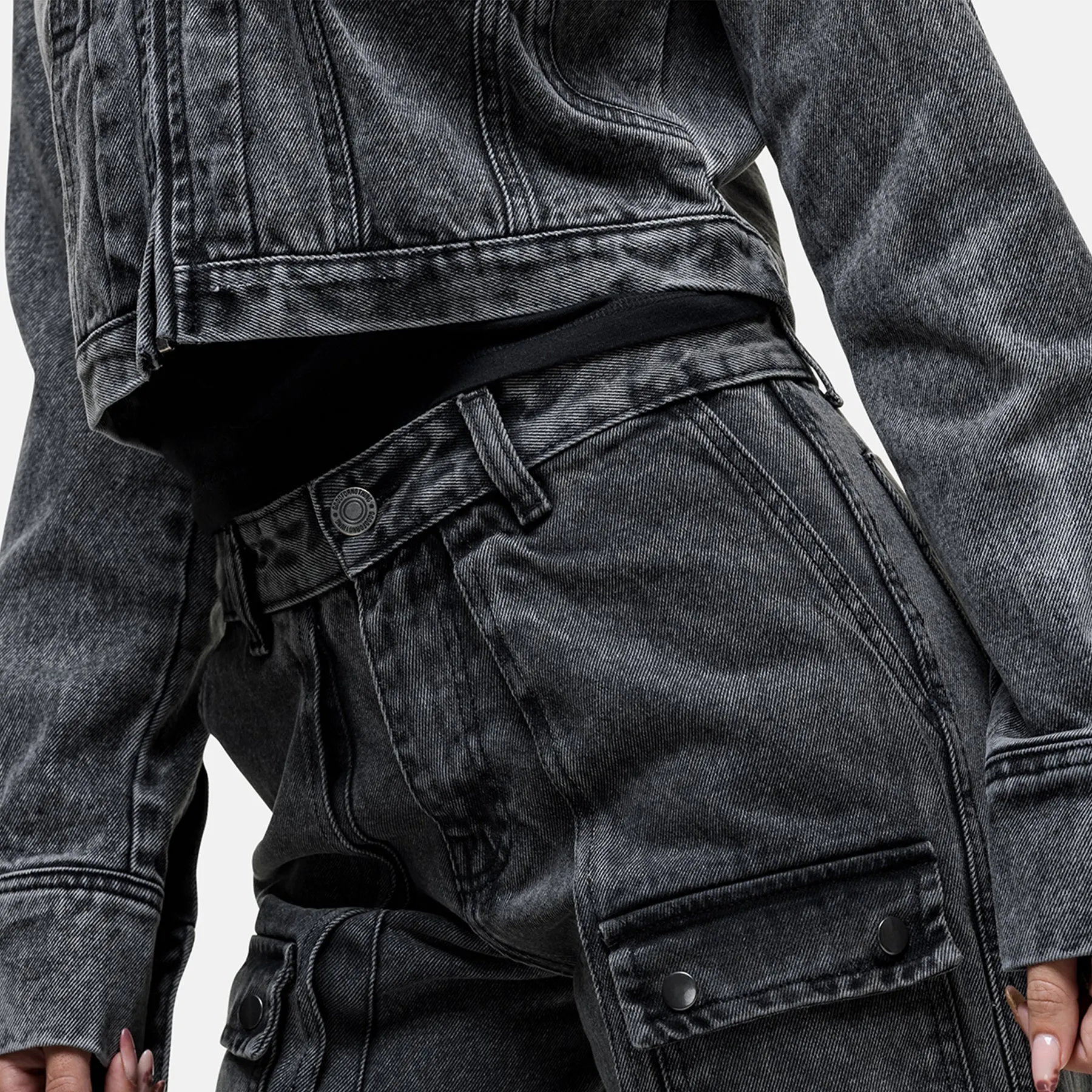 Industry Washed Grey Denim Jeans sold by Good For Nothing Clothing product image thumbnail 4