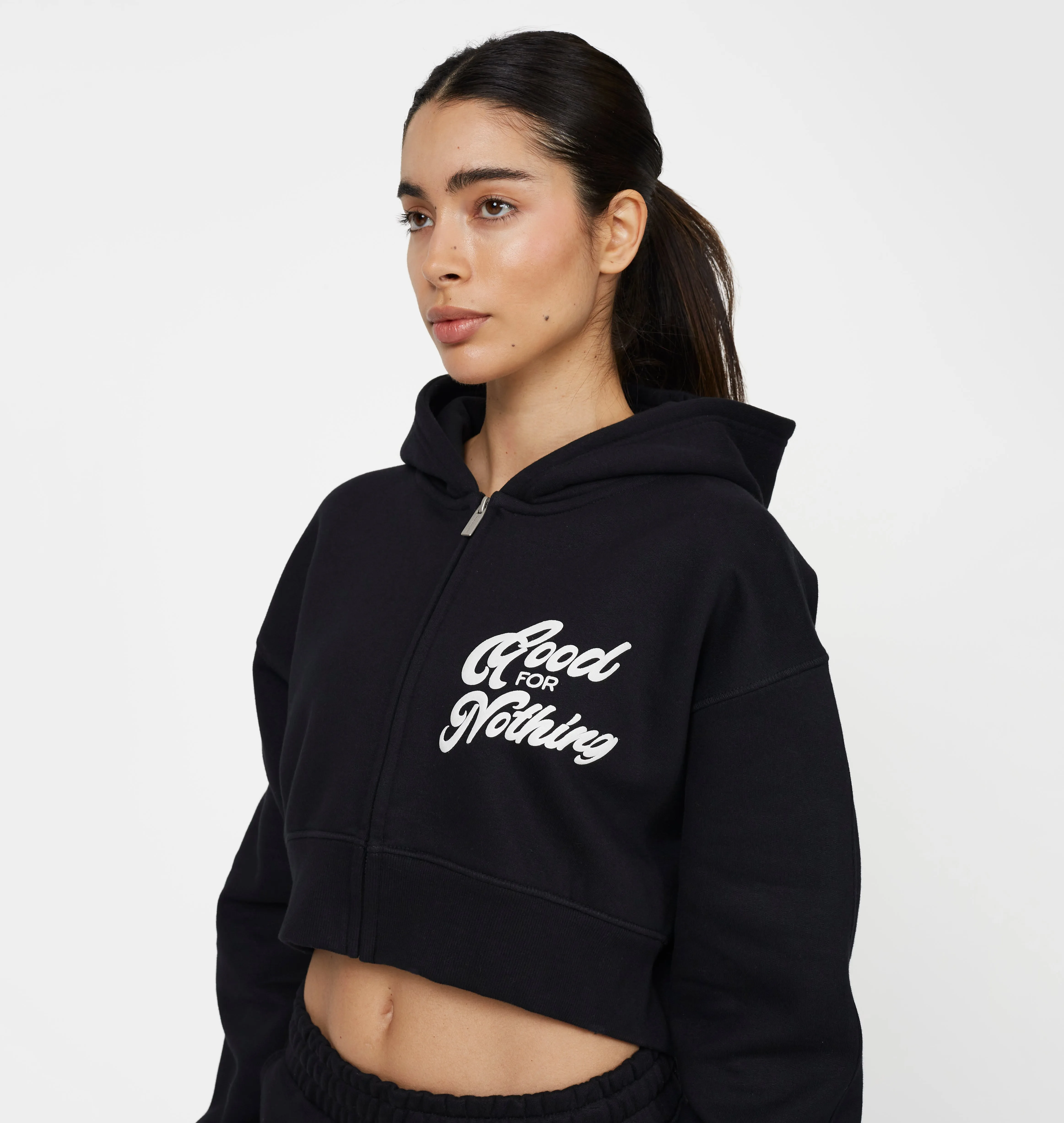 Authentic Black Zip Hoodie sold by Good For Nothing Clothing product image thumbnail 4