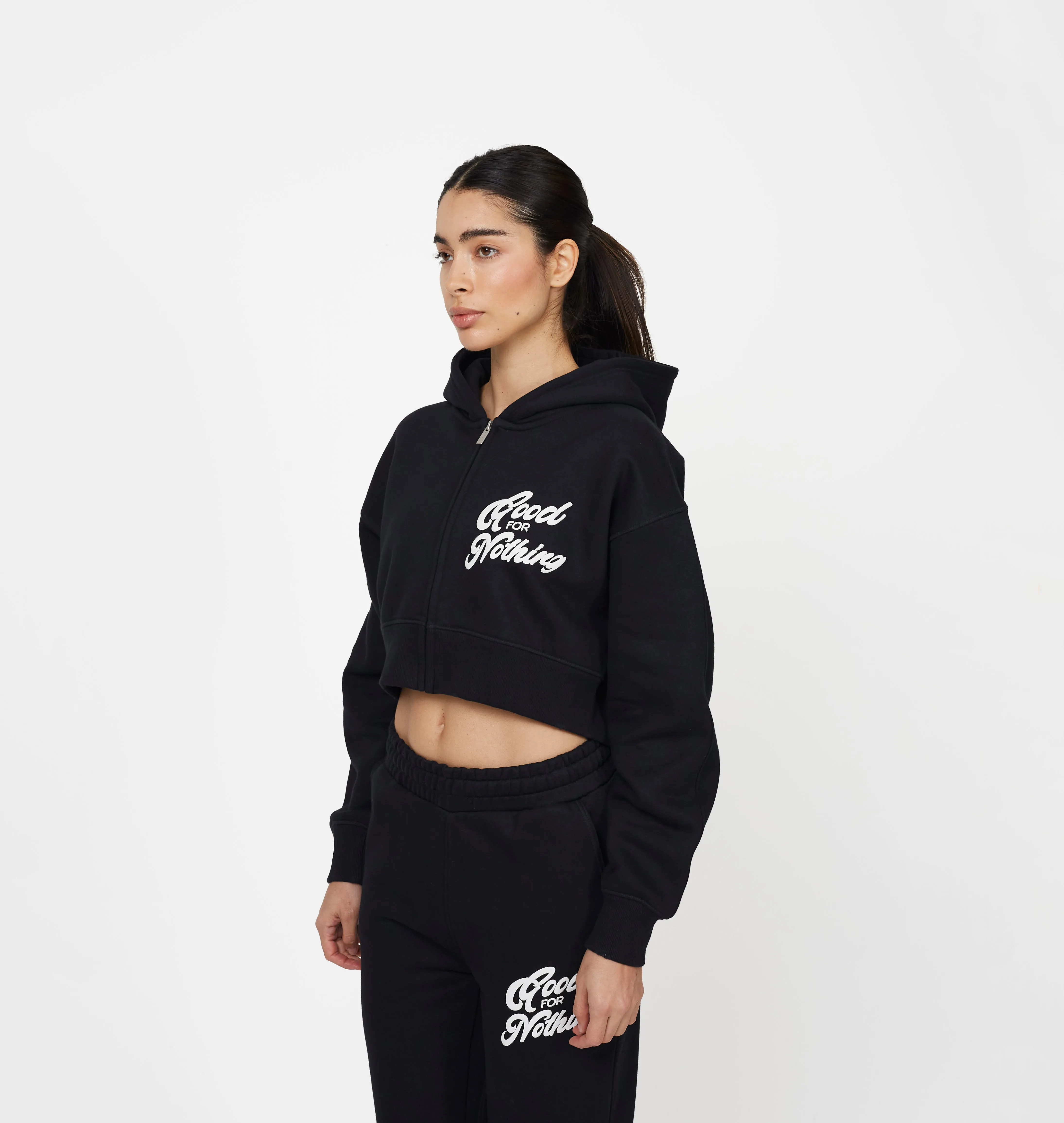 Authentic Black Zip Hoodie sold by Good For Nothing Clothing product image thumbnail 2