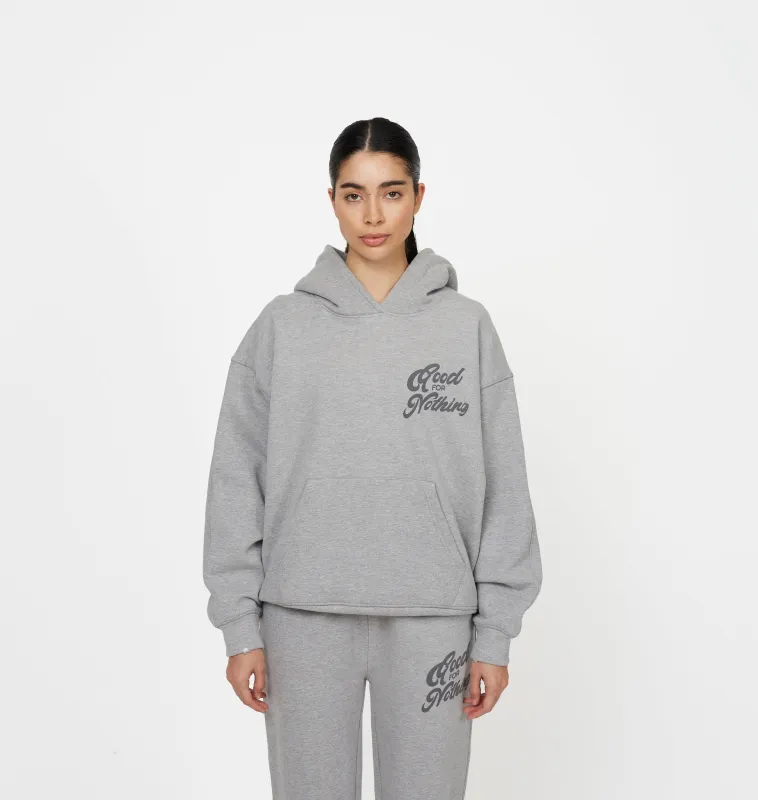 Authentic Grey Marl Hoodie sold by Good For Nothing Clothing